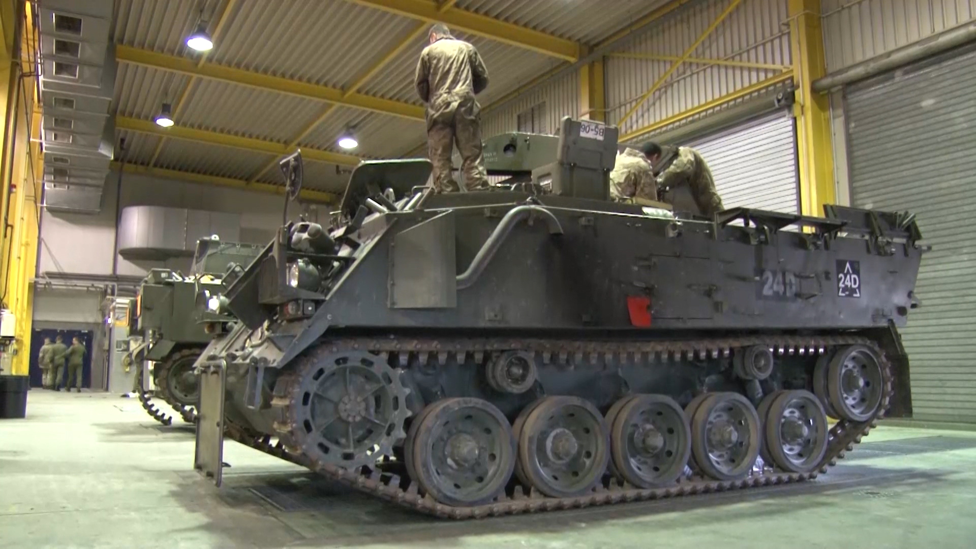 Armoured vehicle storage at Ayrshire Barracks in Germany