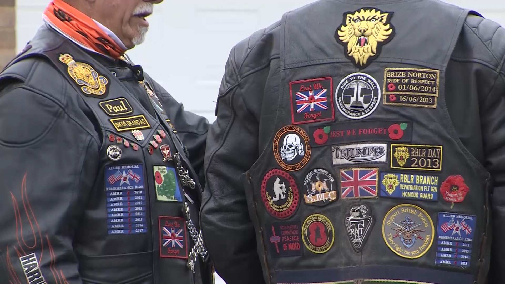 Military bikers at Mark Fincham funeral