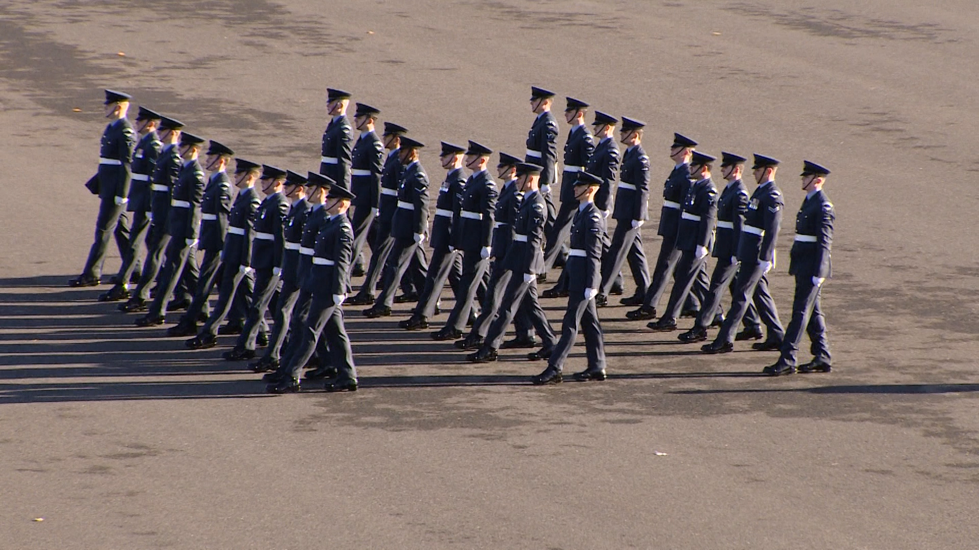 RAF recruits perform march for Queen's Colour Squadron