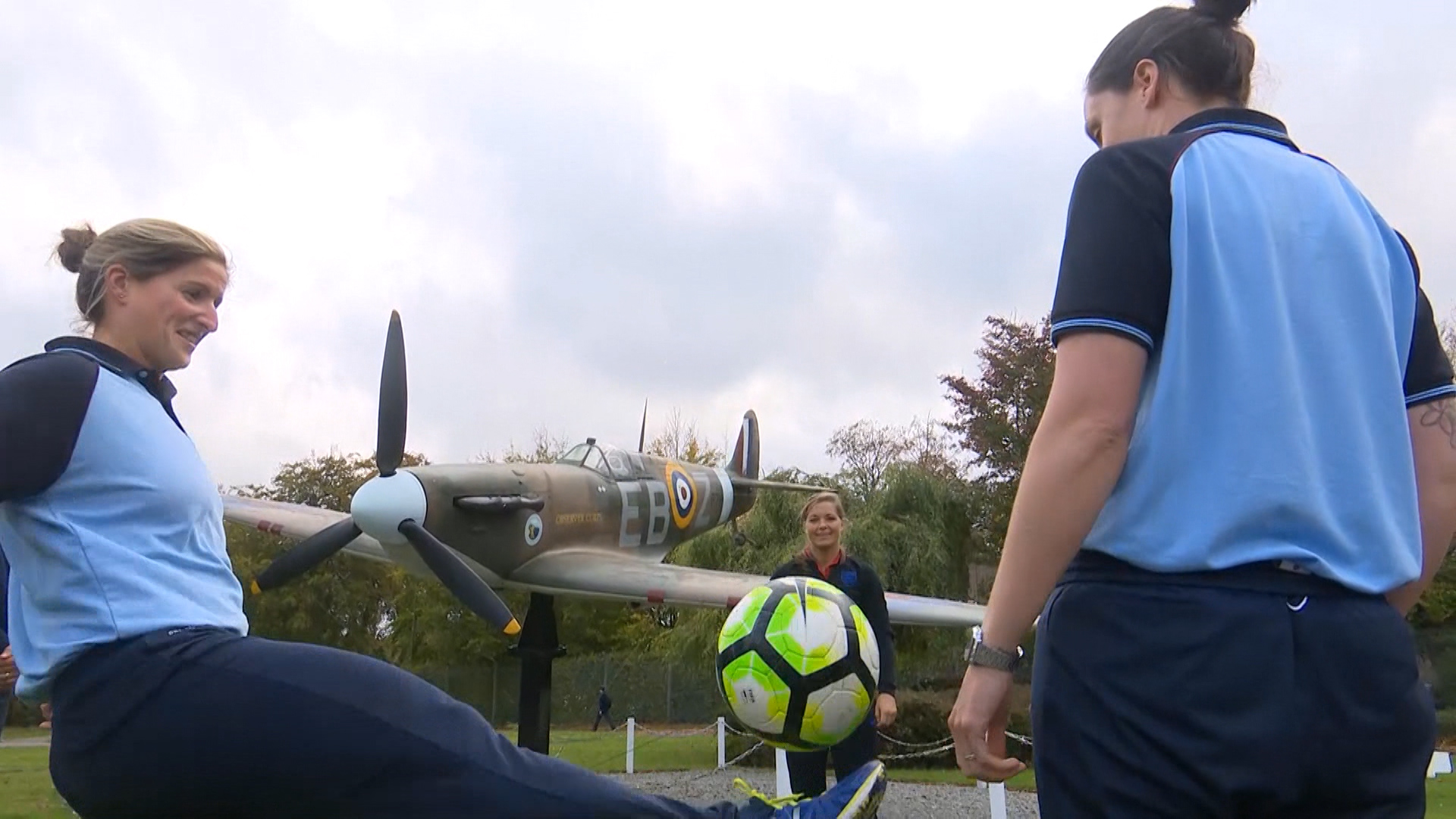 England's Lionesses Meet With RAF Women's Football Team