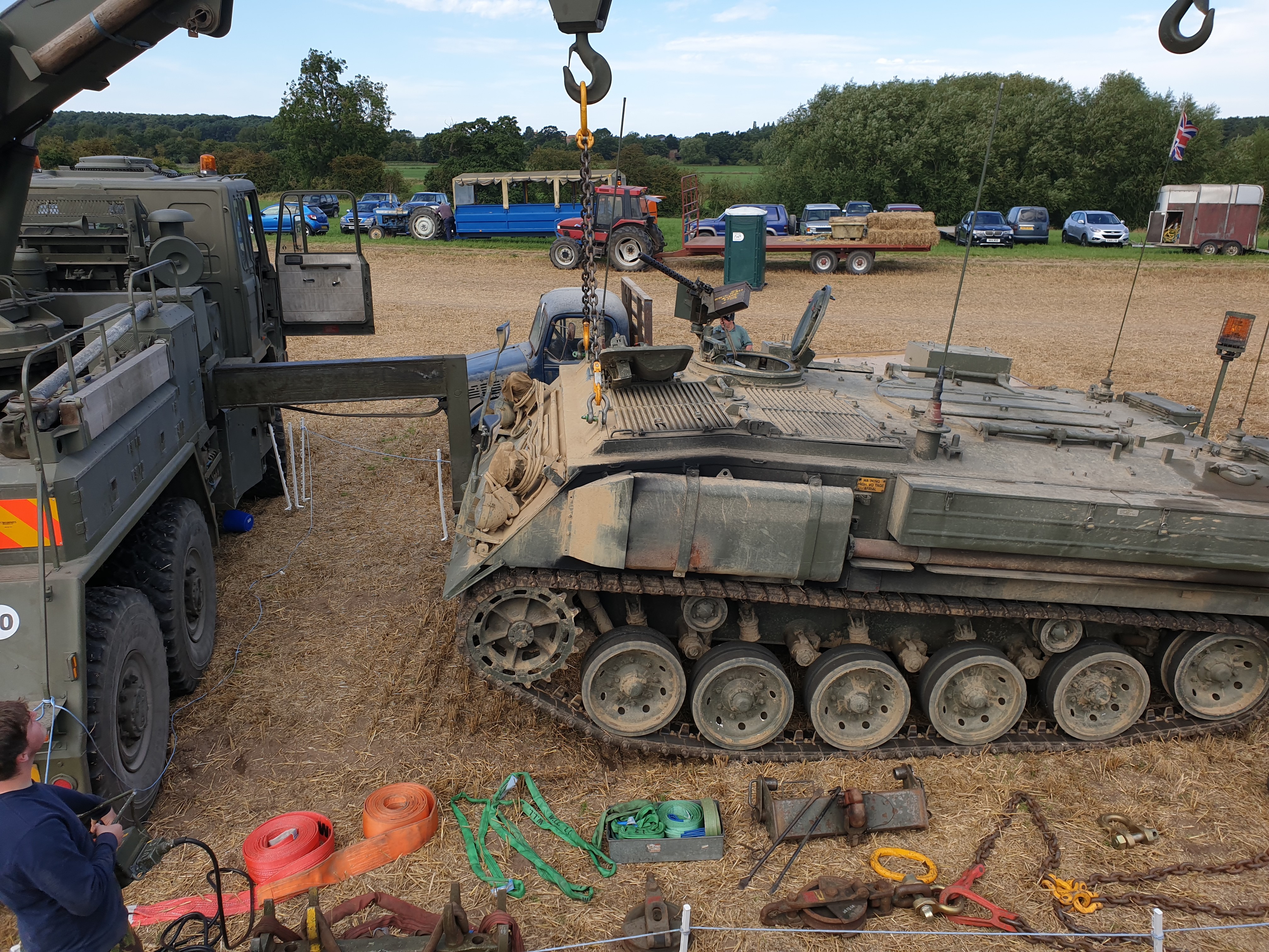 FV432 Mark 2-1 is loaded onto a recovery truck