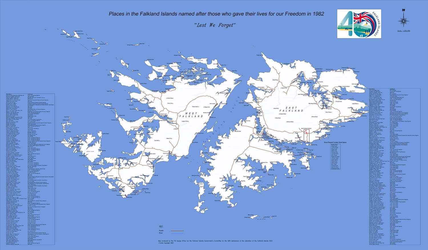 Falkland Islands Memorial Map CREDIT Falkland Islands Government / Crown Copyright