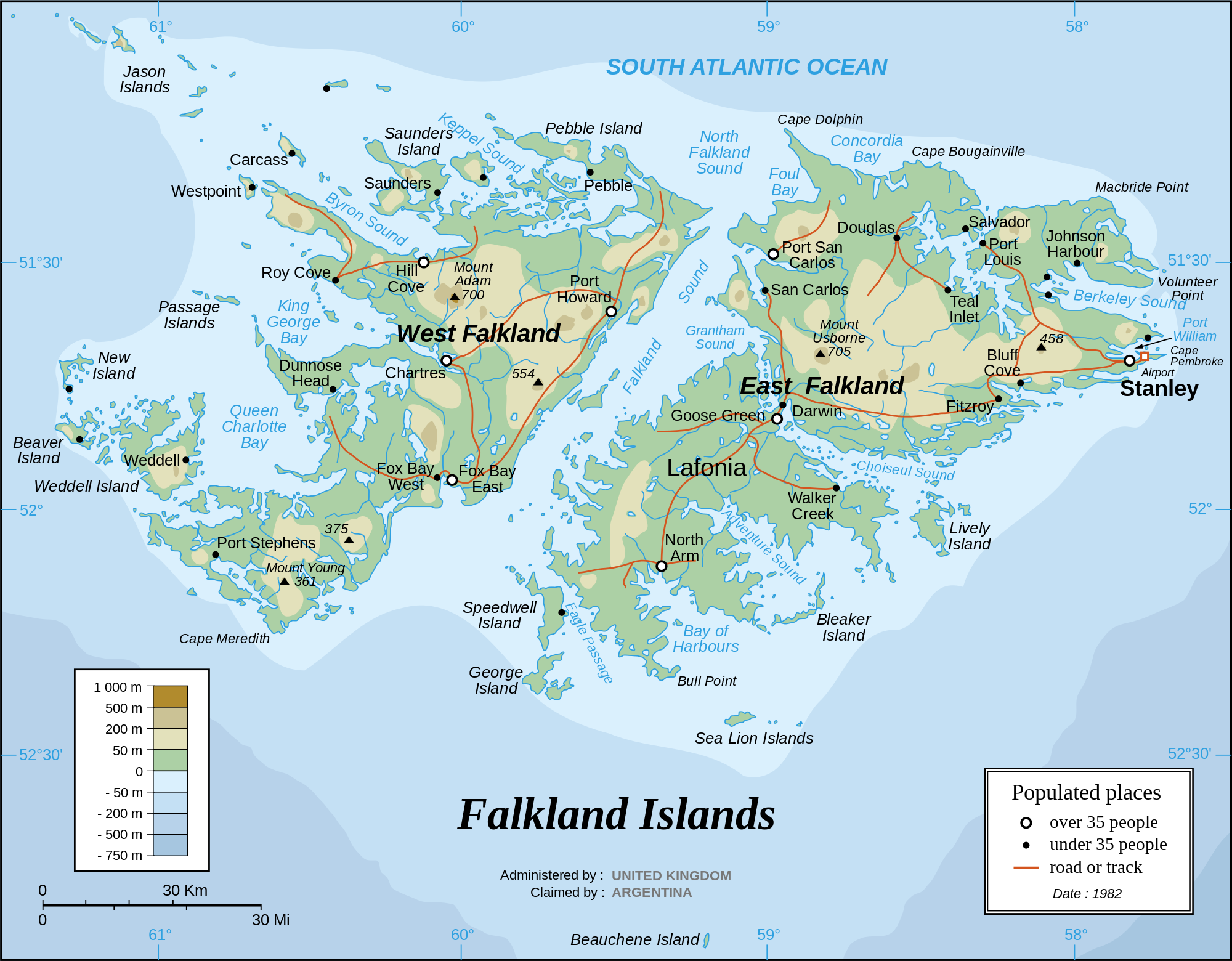 Falkland Islands map