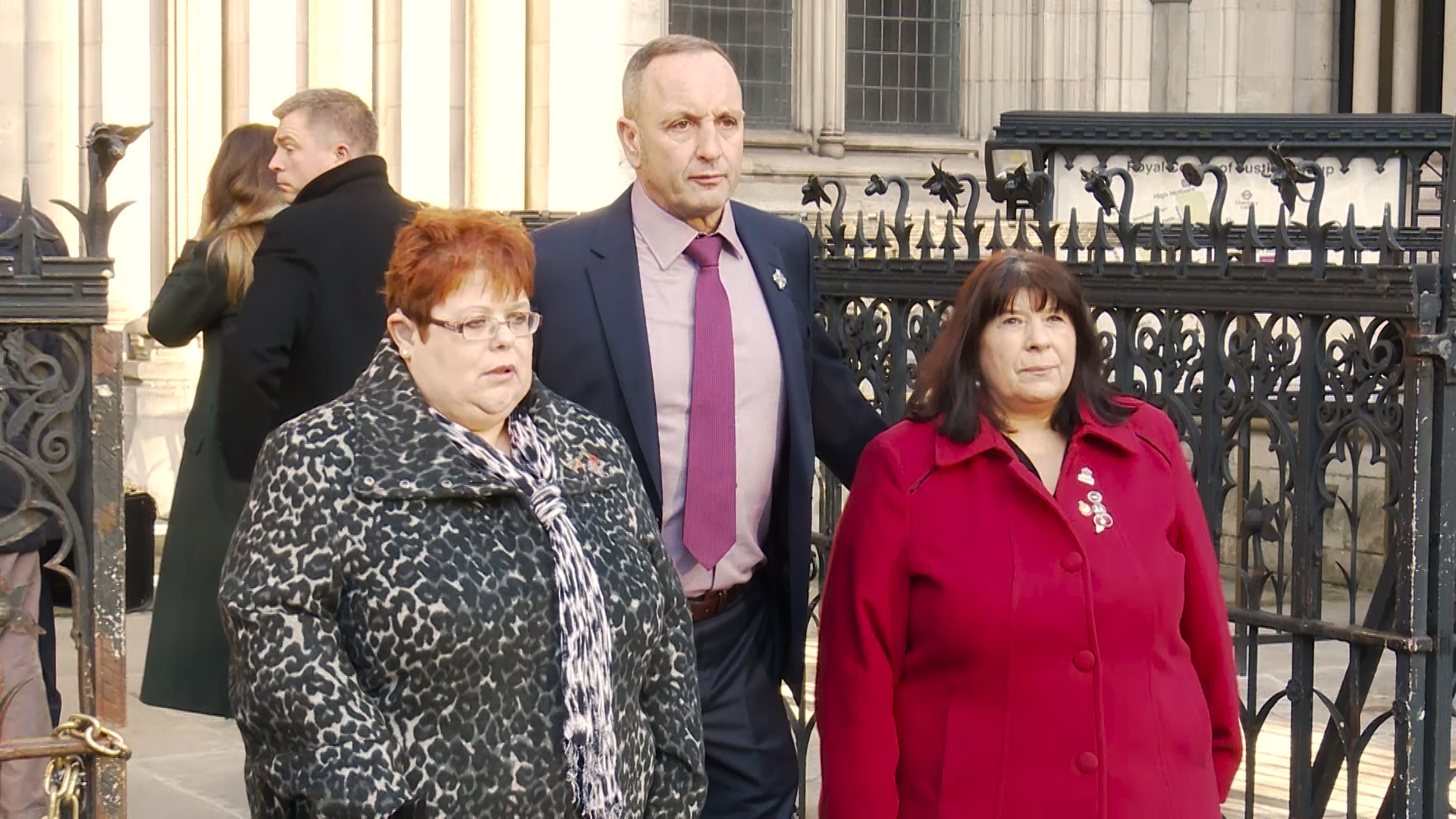 Families of those killed in the blast outside the High Court in London.