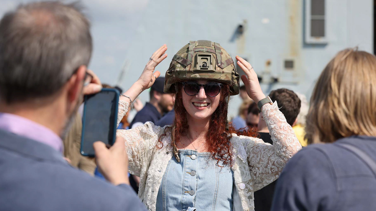 Families of HMS Duncan's crew were invited on board for a taste of life at sea (Picture: Royal Navy).