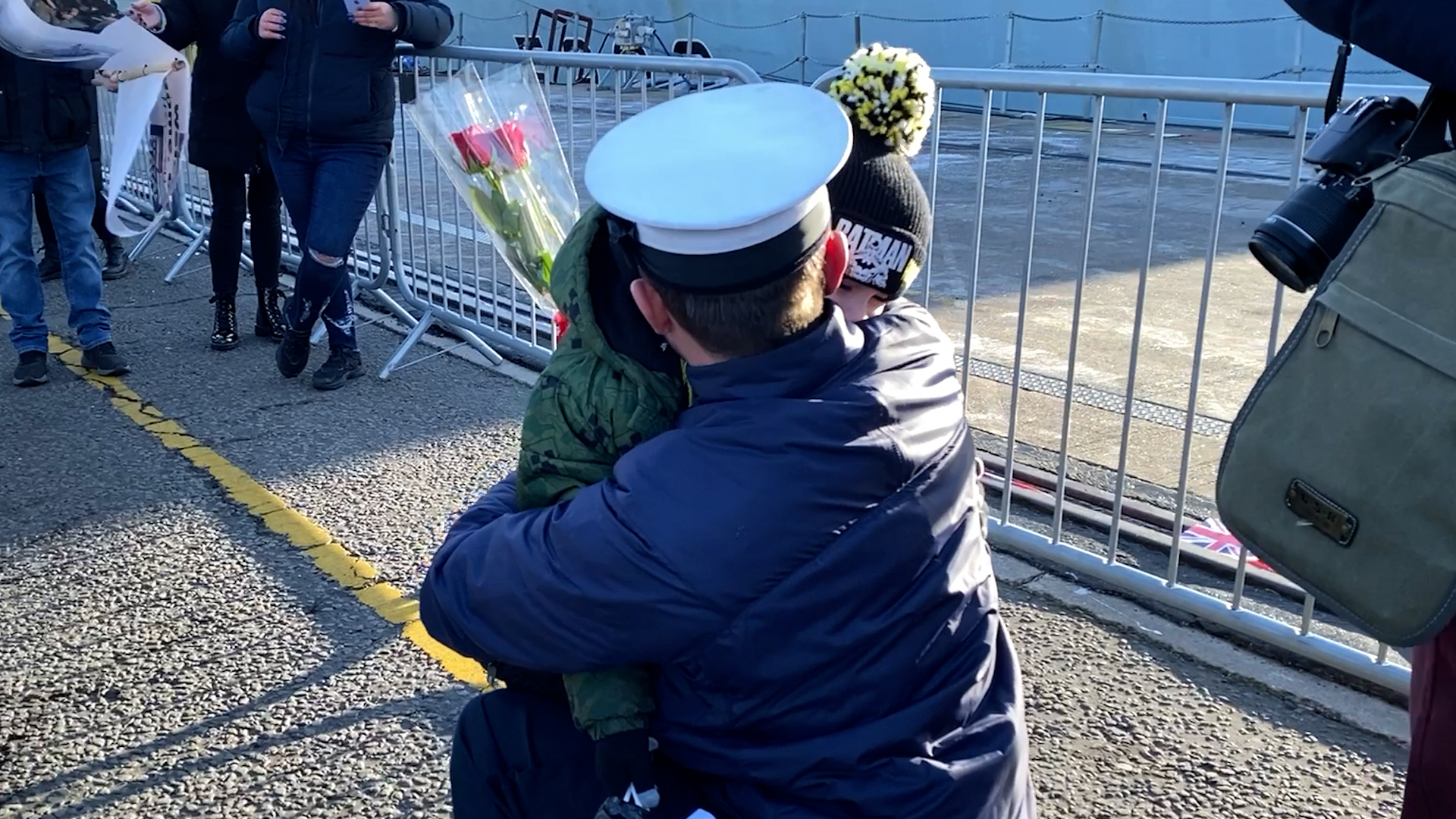 Family and friends welcome home HMS Montrose 16122022 CREDIT BFBS.jpg