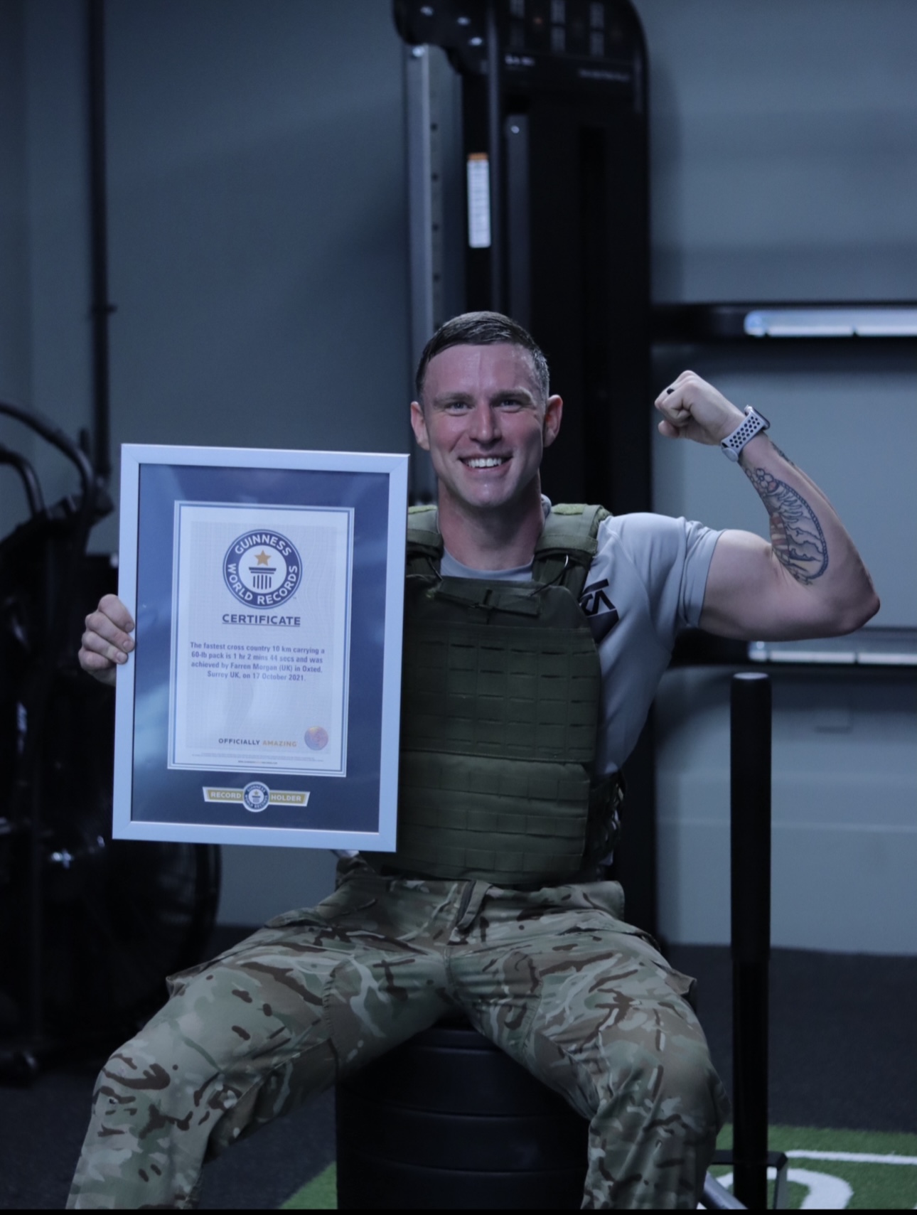 Farren Morgan with his previous world record CREDIT FARREN MORGAN