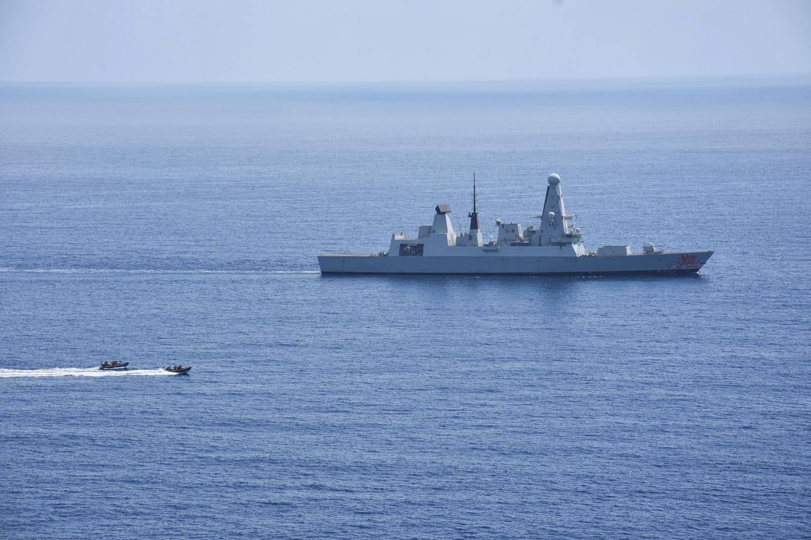 Fast boats deployed from HMS Dragon 180319 CREDIT MOD Royal Navy
