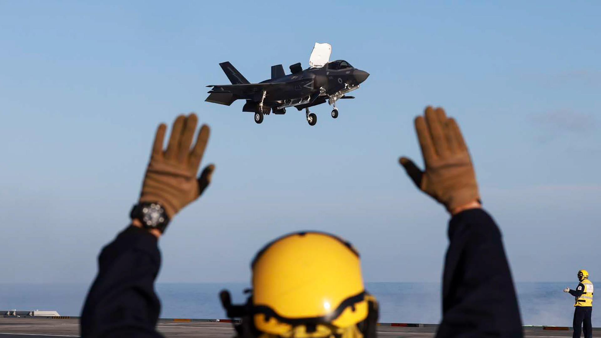 Fast jets onboard HMS Queen Elizabeth during Carrier Strike Group deployment 