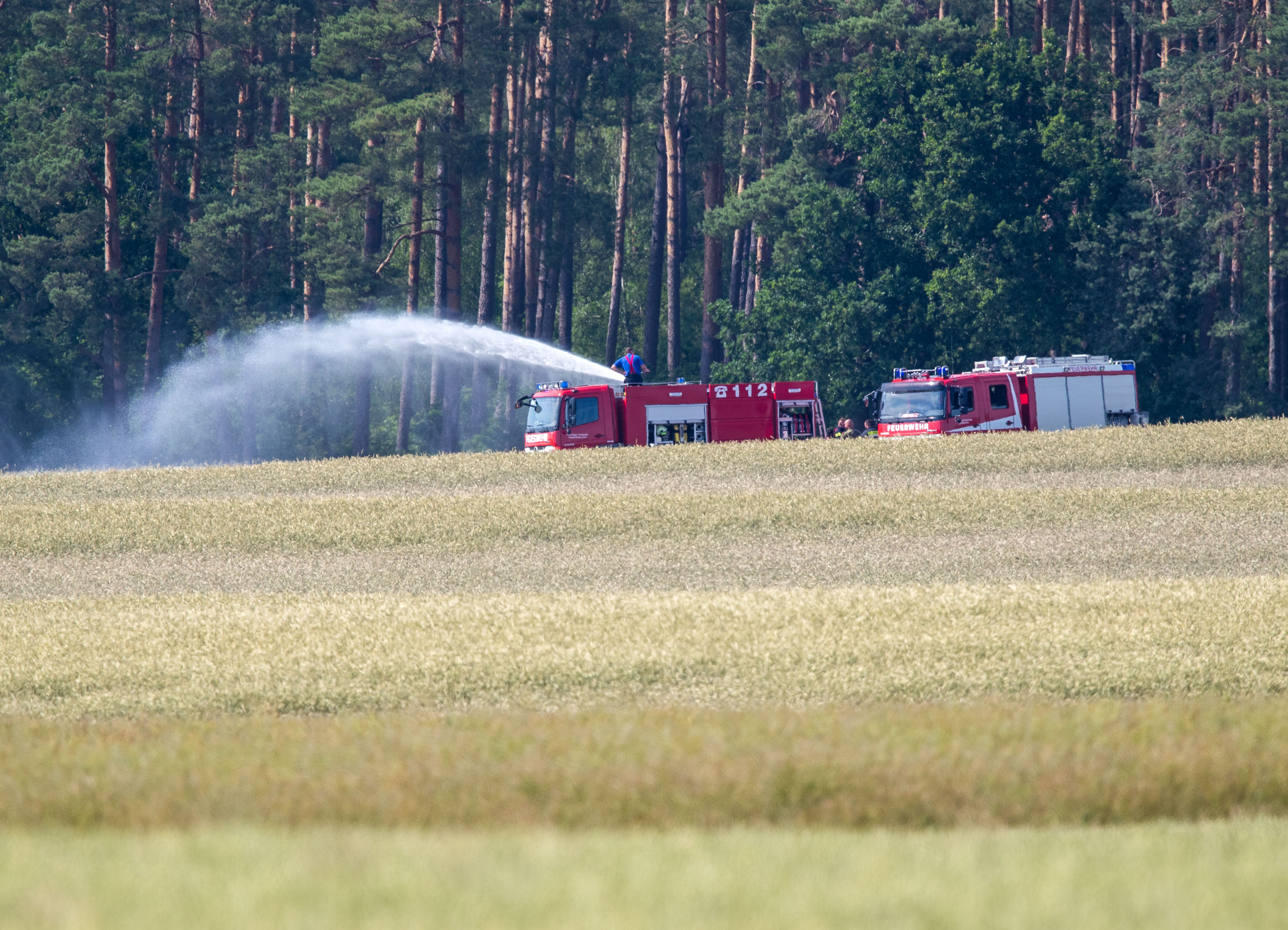 Firefighters were called to the scene of the crash (Picture: PA). 
