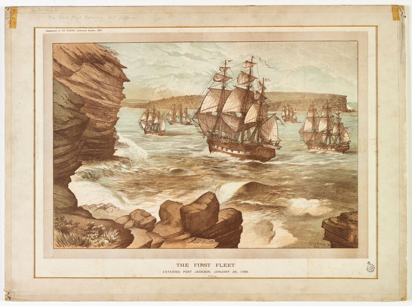First Fleet arrives in Port Jackson, Australia, 1788