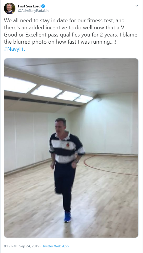 First Sea Lord fitness tweet