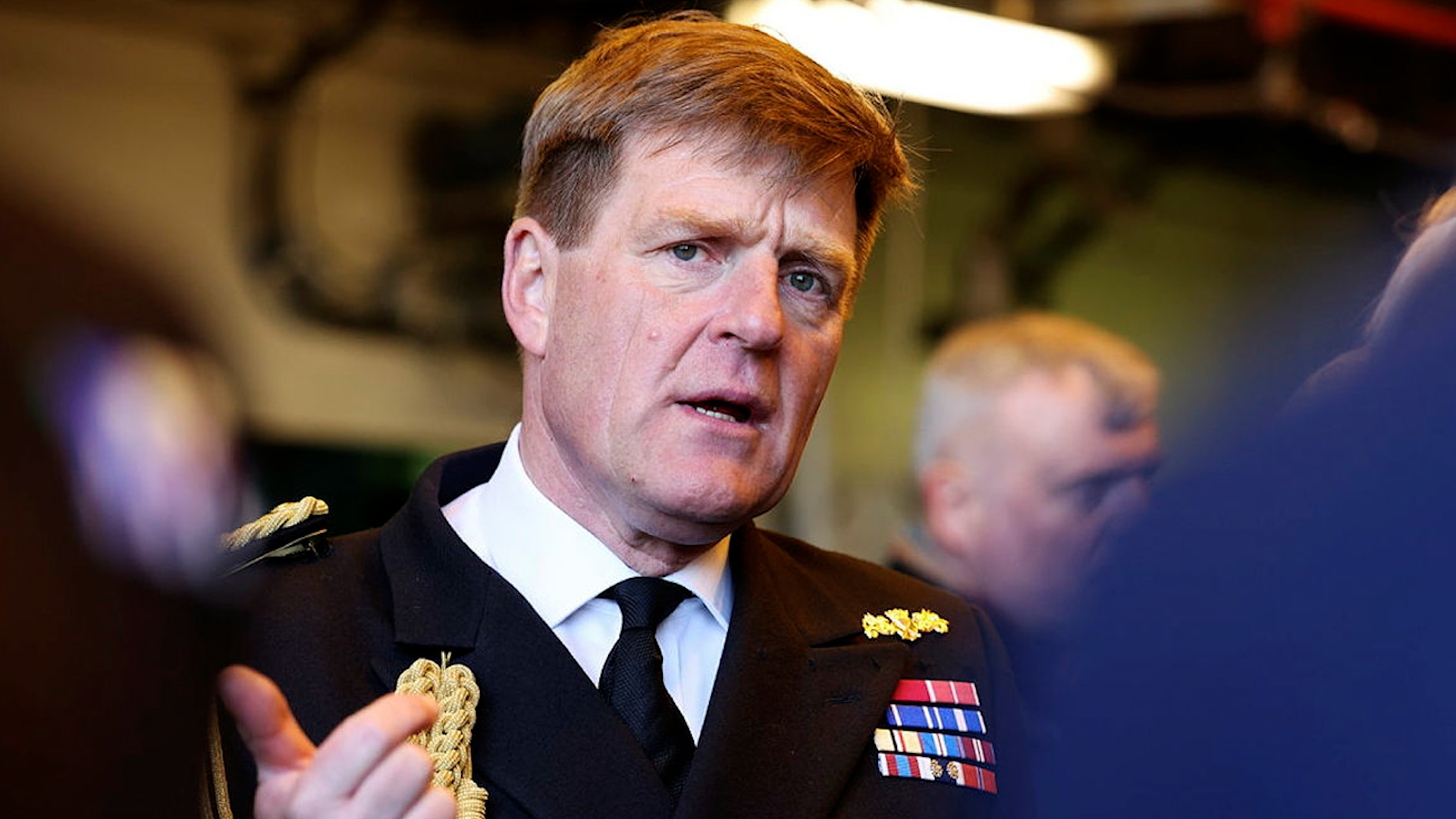 First Sea Lord, Admiral Ben Key duriung HMS Diamond Coronation of His Majesty reception 03052023 CREDIT MOD