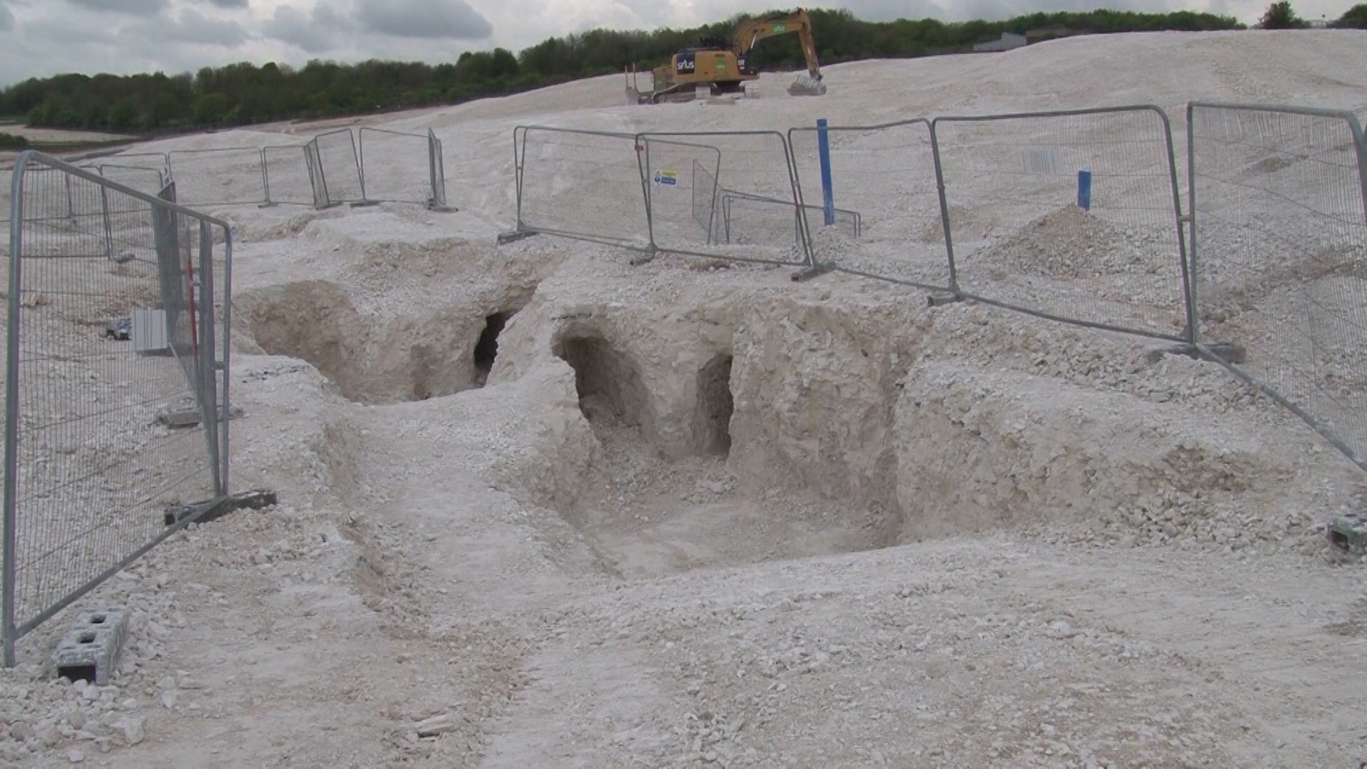 First World War training tunnels, dug through the chalk, discovered in Larkhill, Wiltshire after an archaeological dig