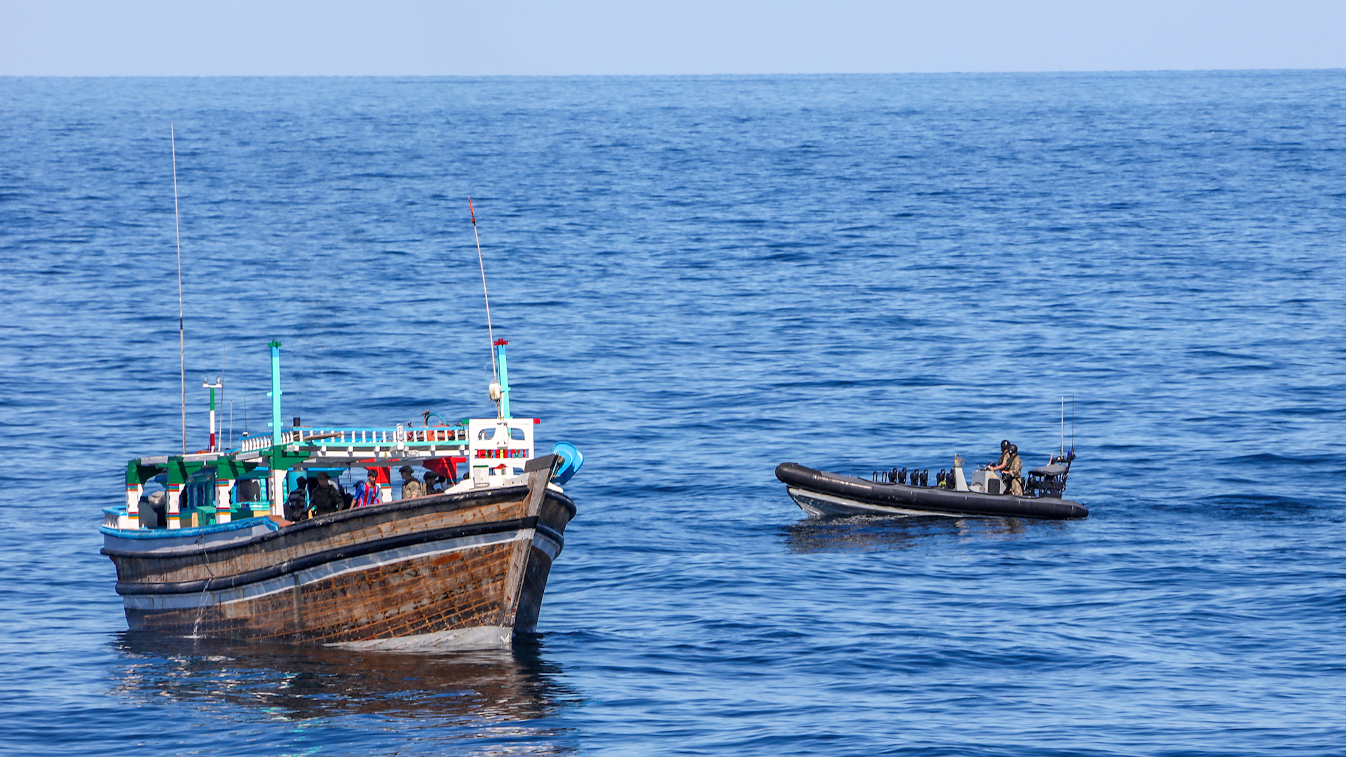 Fishing dow boarded by HMS Defender crew in Indian Ocean 040220 CREDIT Royal Navy.jpg 