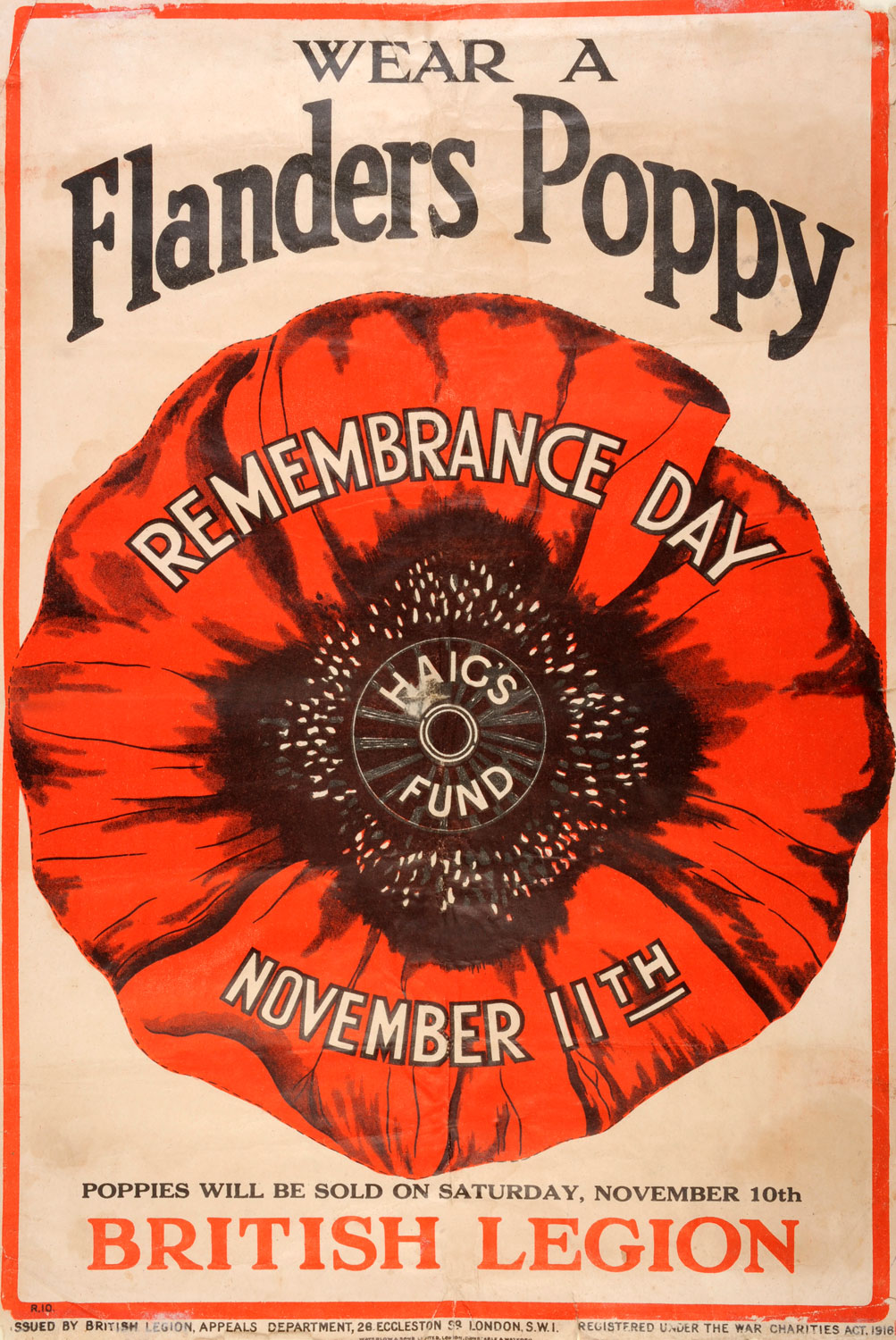 Wear A Flanders Poppy Campaign Poster Haig's Fun Remembrance Day Credit Royal British Legion