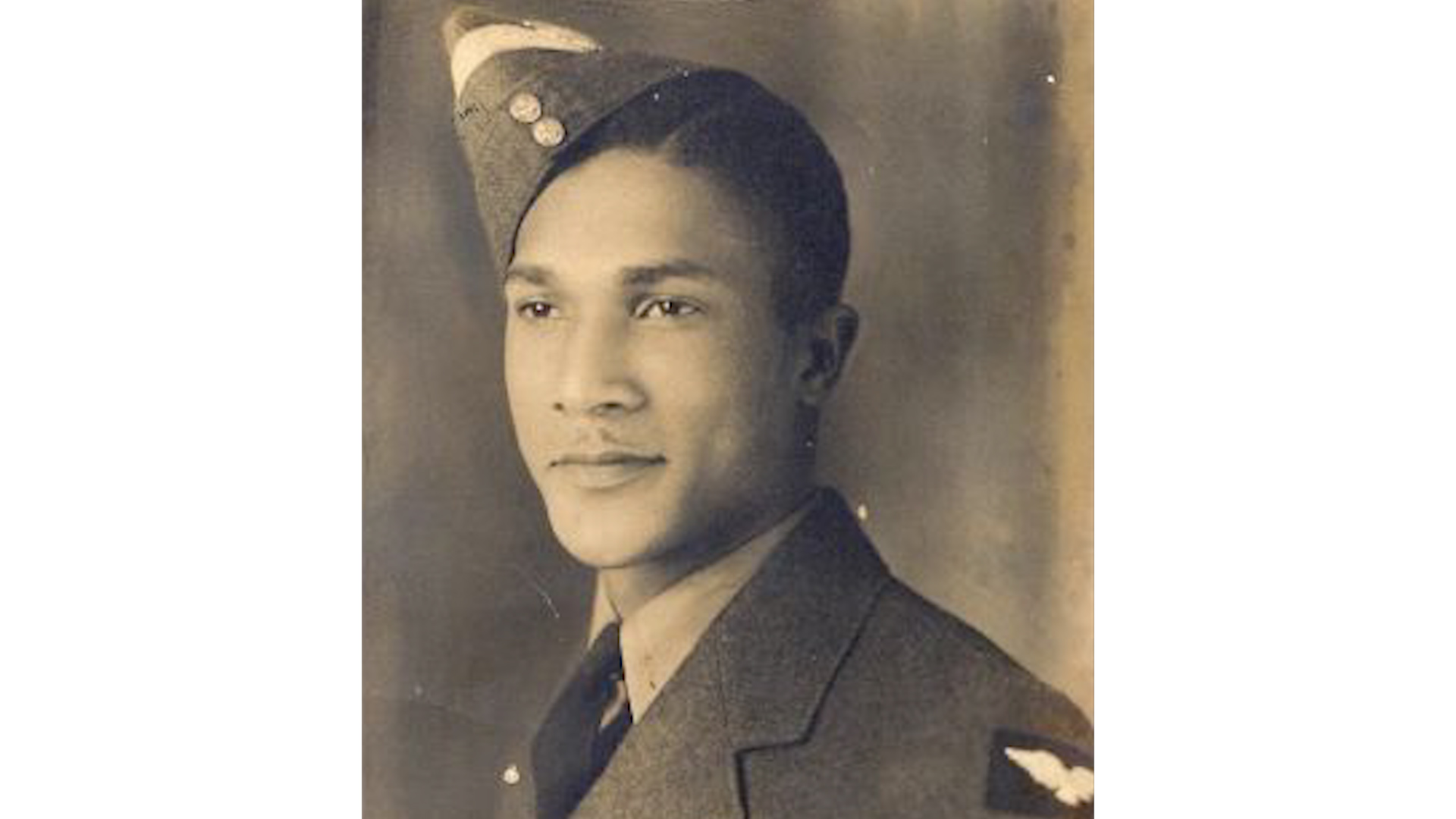 Flight Lieutenant John Blair wears RAF uniform during