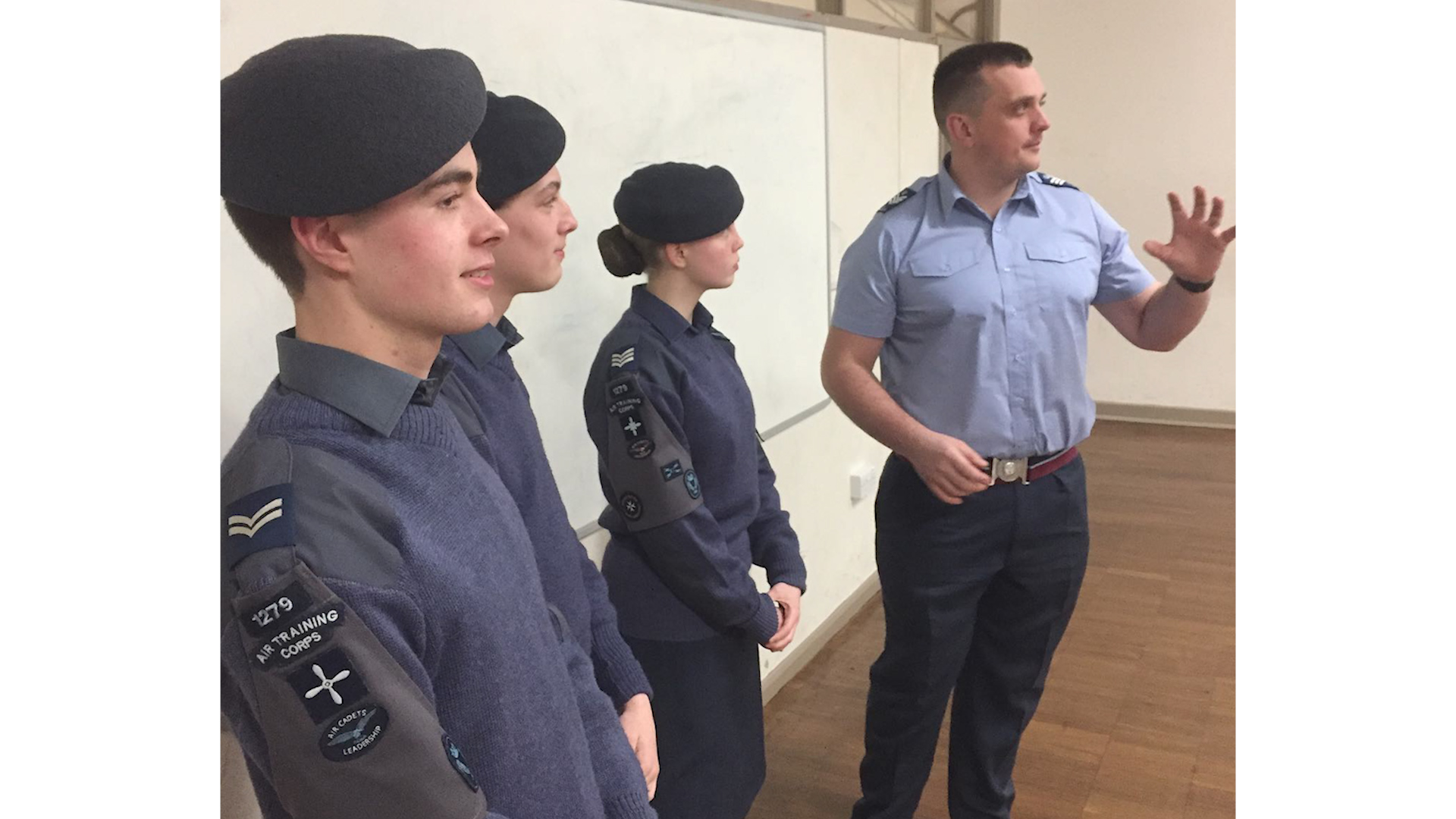 Flight Sergeant James Marman briefs cadets during a training session DATE UNKNOWN CREDIT RAF .jpg