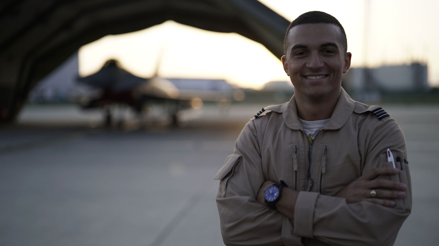Flight Lieutenant Buzz, a Typhoon pilot, appears in Top Guns Inside The RAF CREDIT Channel 4
