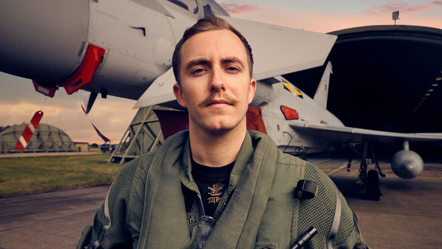 Flight Lieutenant Josh, a Typhoon pilot featured in Top Guns Inside The RAF CREDIT Channel 4