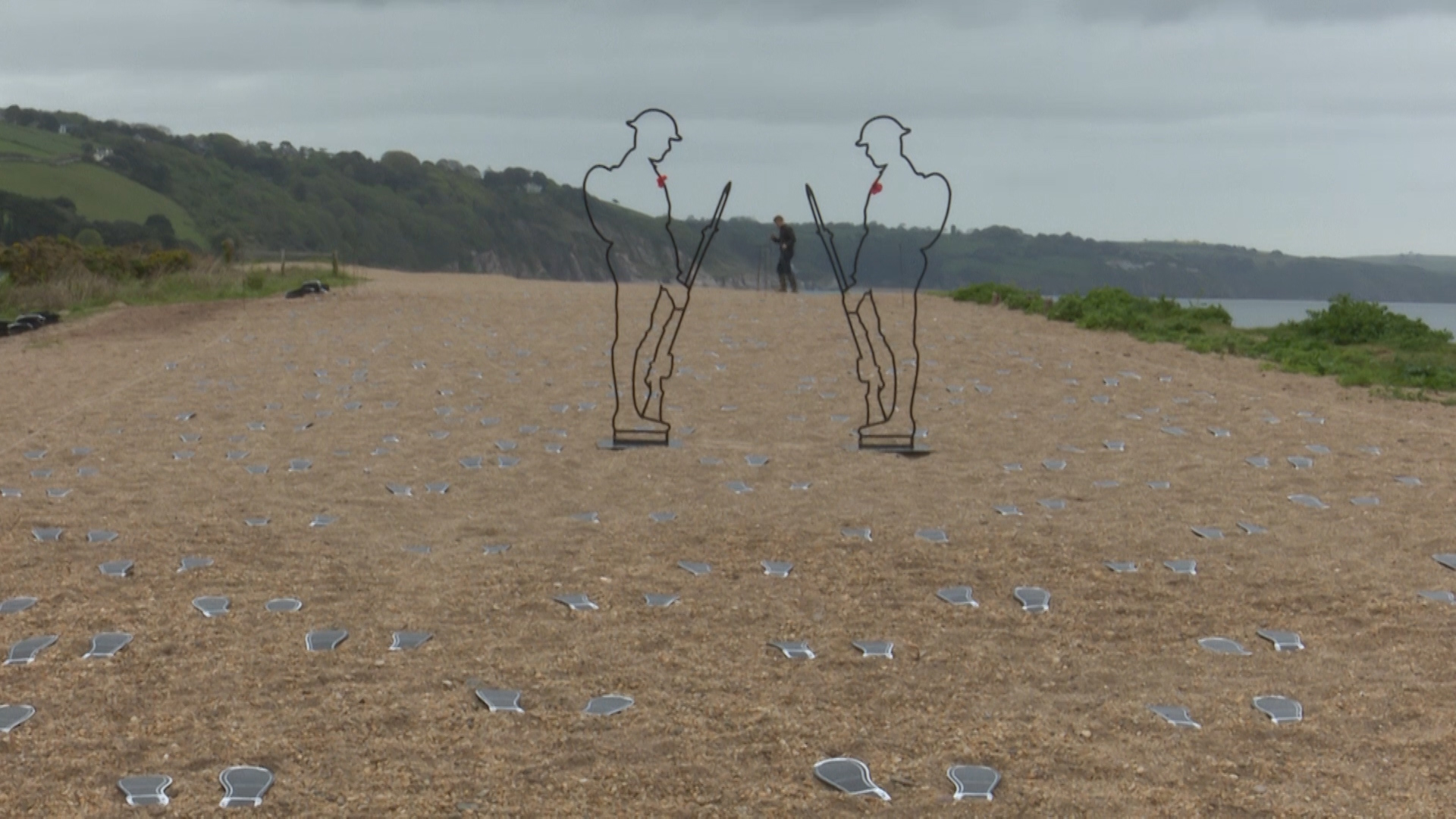 Footprints Exercise Tiger Slapton Sands Beach