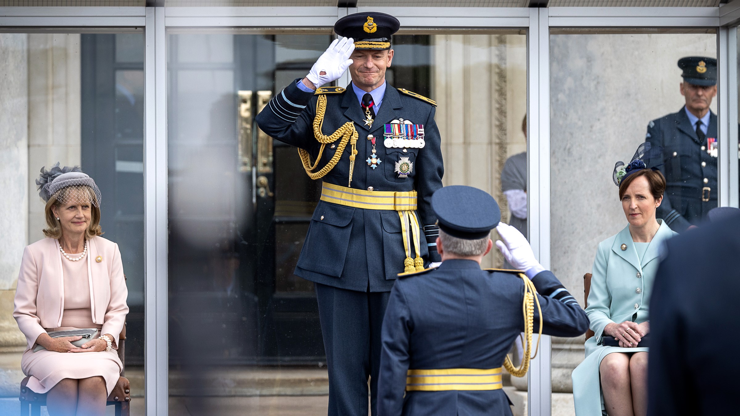Formal ceremony at RAF College Cranwell, Air Chief Marshal Sir Rich Knighton took over command from Air Chief Marshal Sir Mike Wigston (top) 02062023 CREDIT RAF