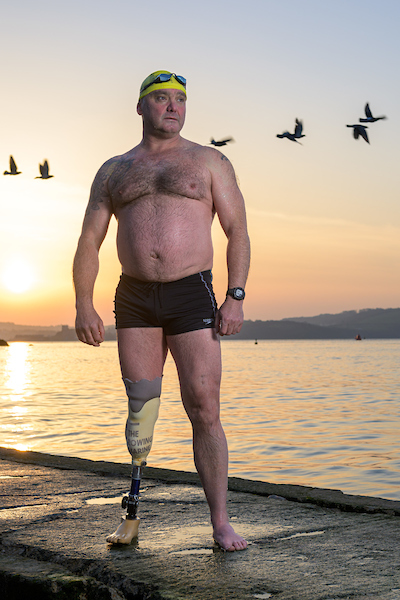 	Former Royal Marine Lee Spencer, who is set to take on a never-before-attempted triathlon 