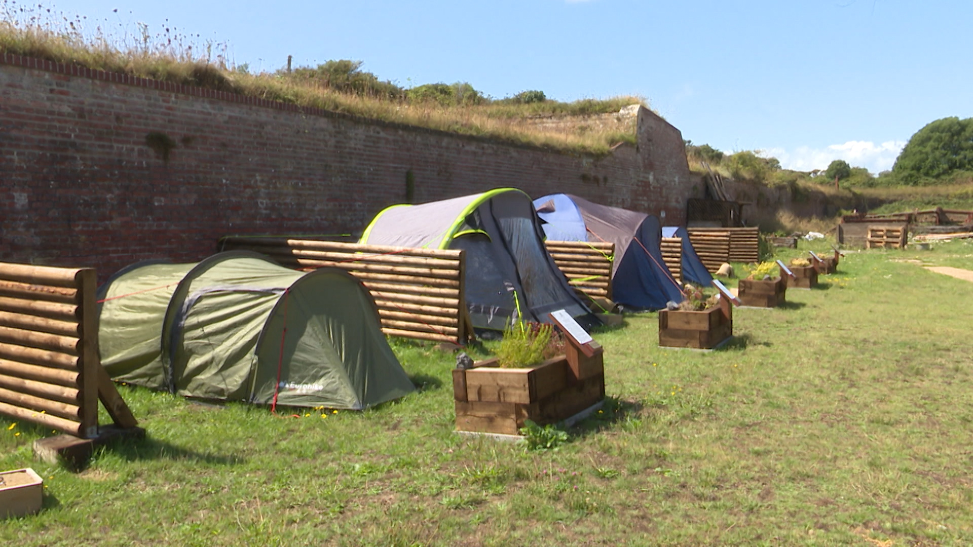 The camp pays tribute to soldiers who’ve died either in service or who’ve lost their battle with their mental health, their names at the foot of each tent.