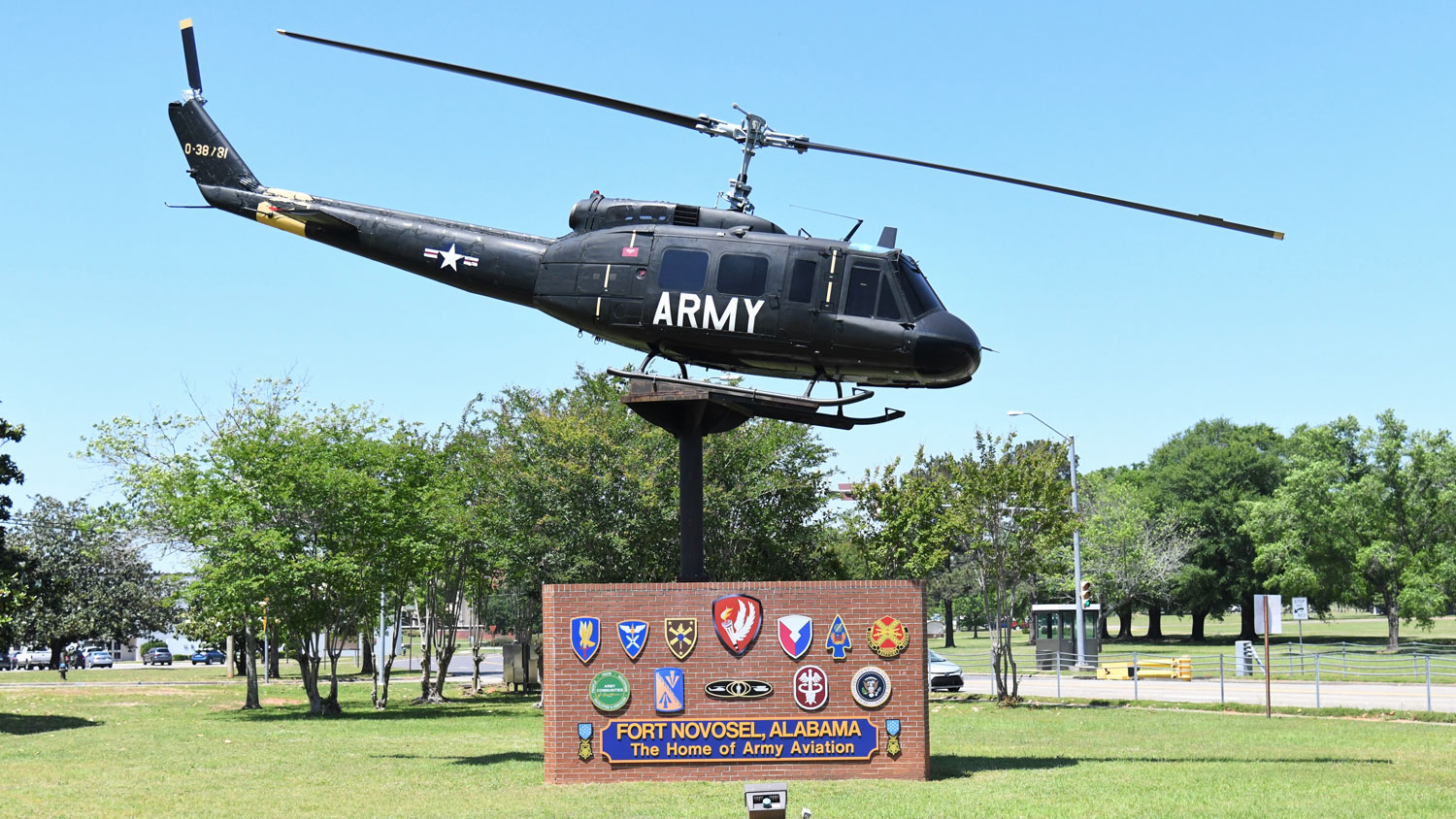 Fort Novosel signage inside the Daleville gate entrance in April 2023 CREDIT US Army