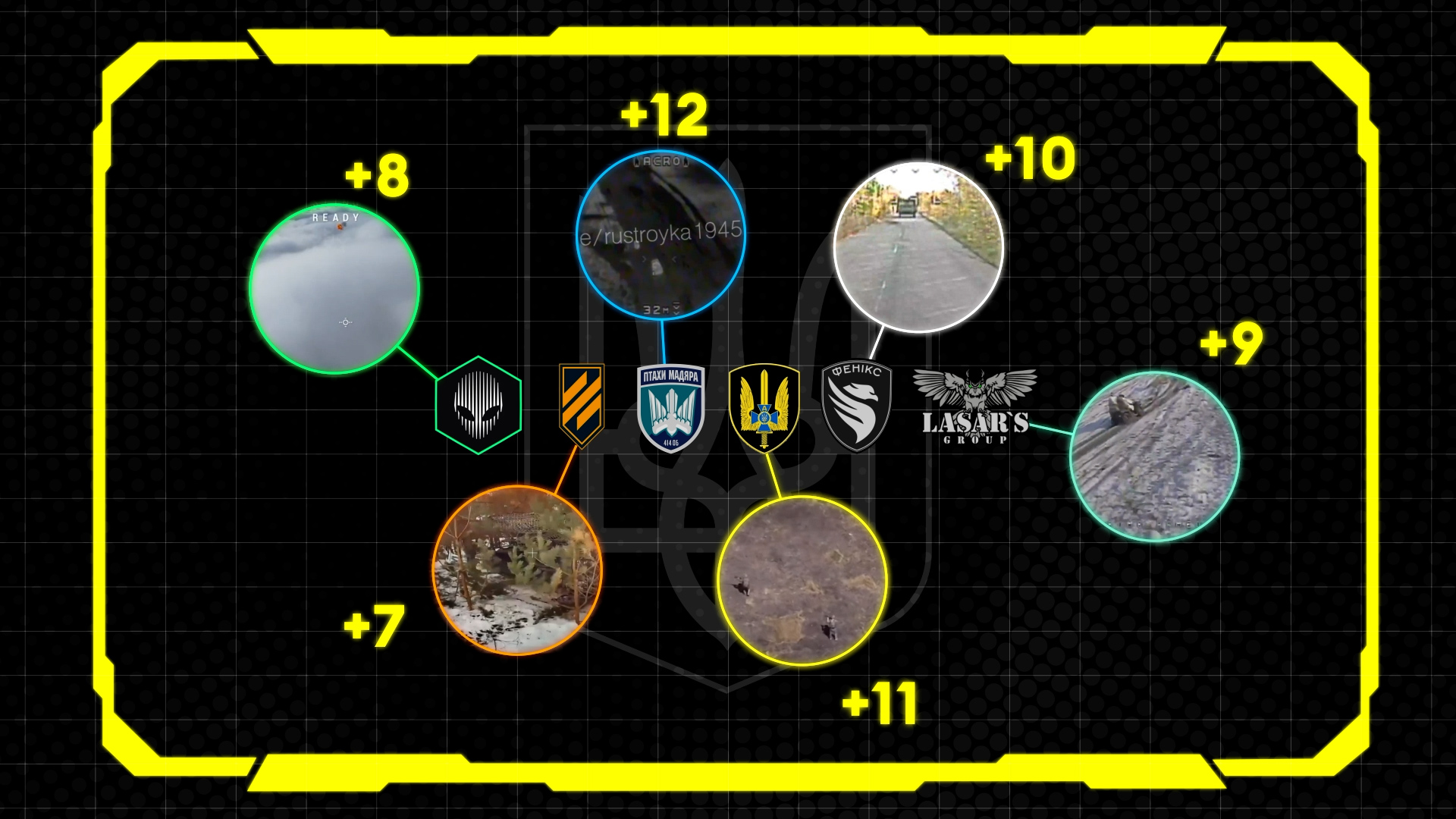 Each unit is shown with its points total, which bears some resemblance to a video game graphic