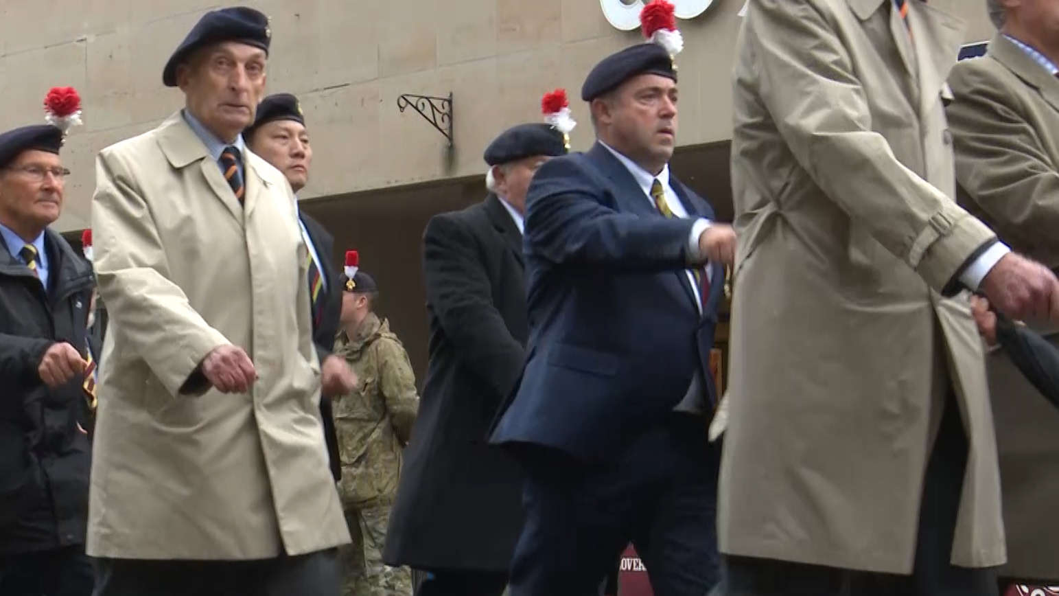 Veterans joined serving personnel to take part in the parade. 