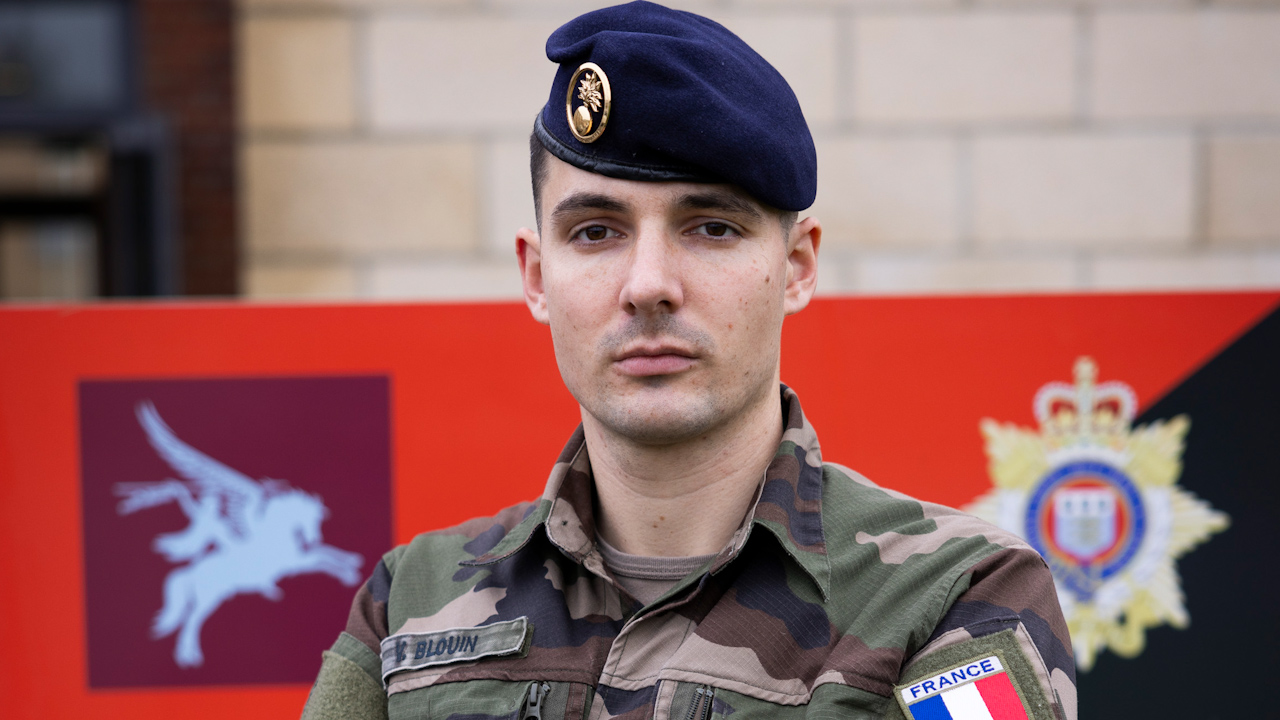 French Army Second Lieutenant in training Victor Blouin has worked with the British Army over the last month (Picture: British Army).