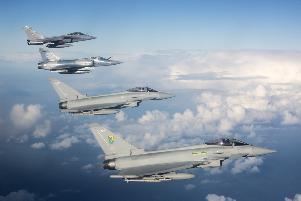 French Rafale Mirage 2000 Two RAF Typhoon aircraft 151220 CREDIT MOD