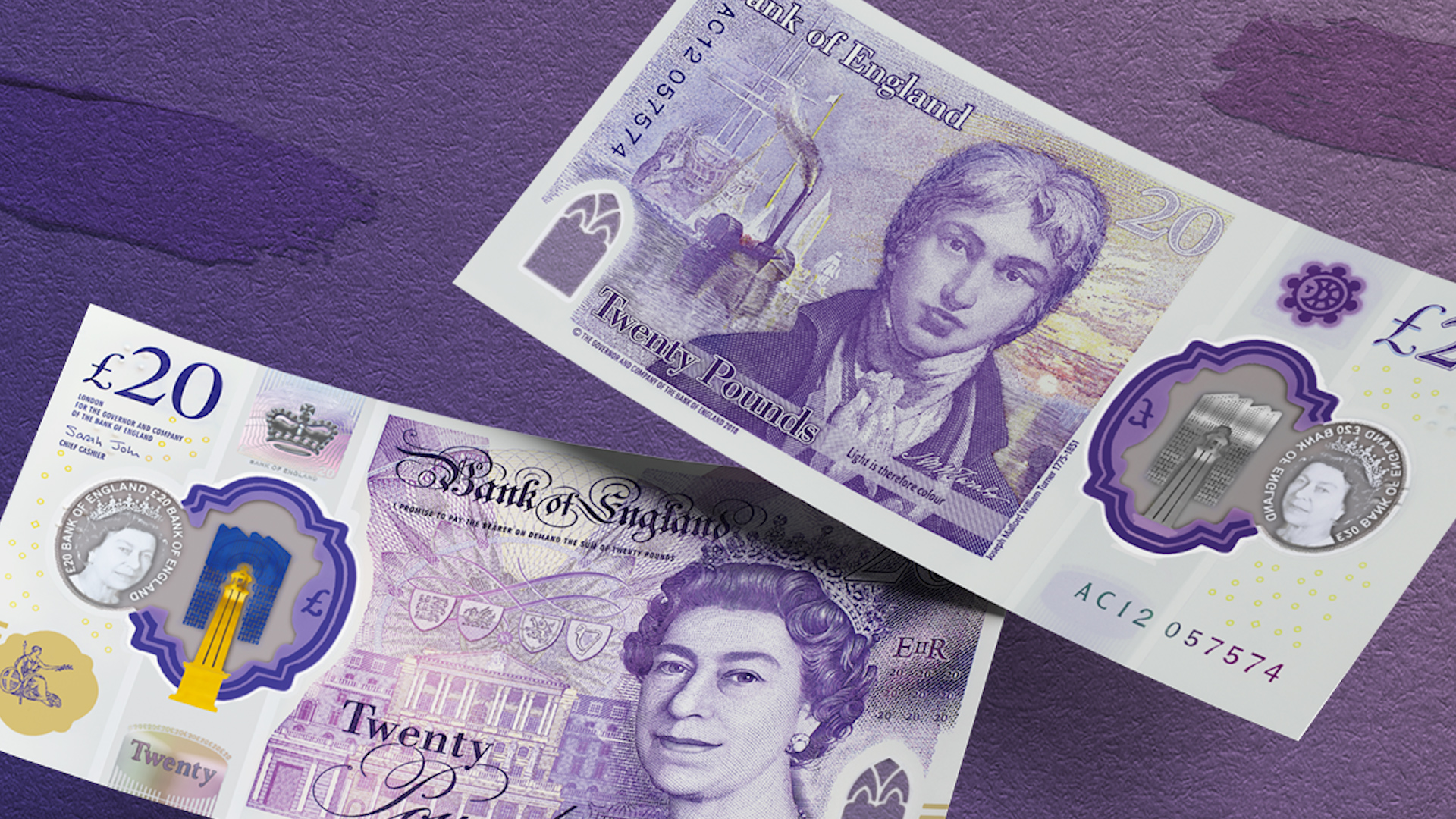 The front and back of the new £20 note (Picture: Bank of England).