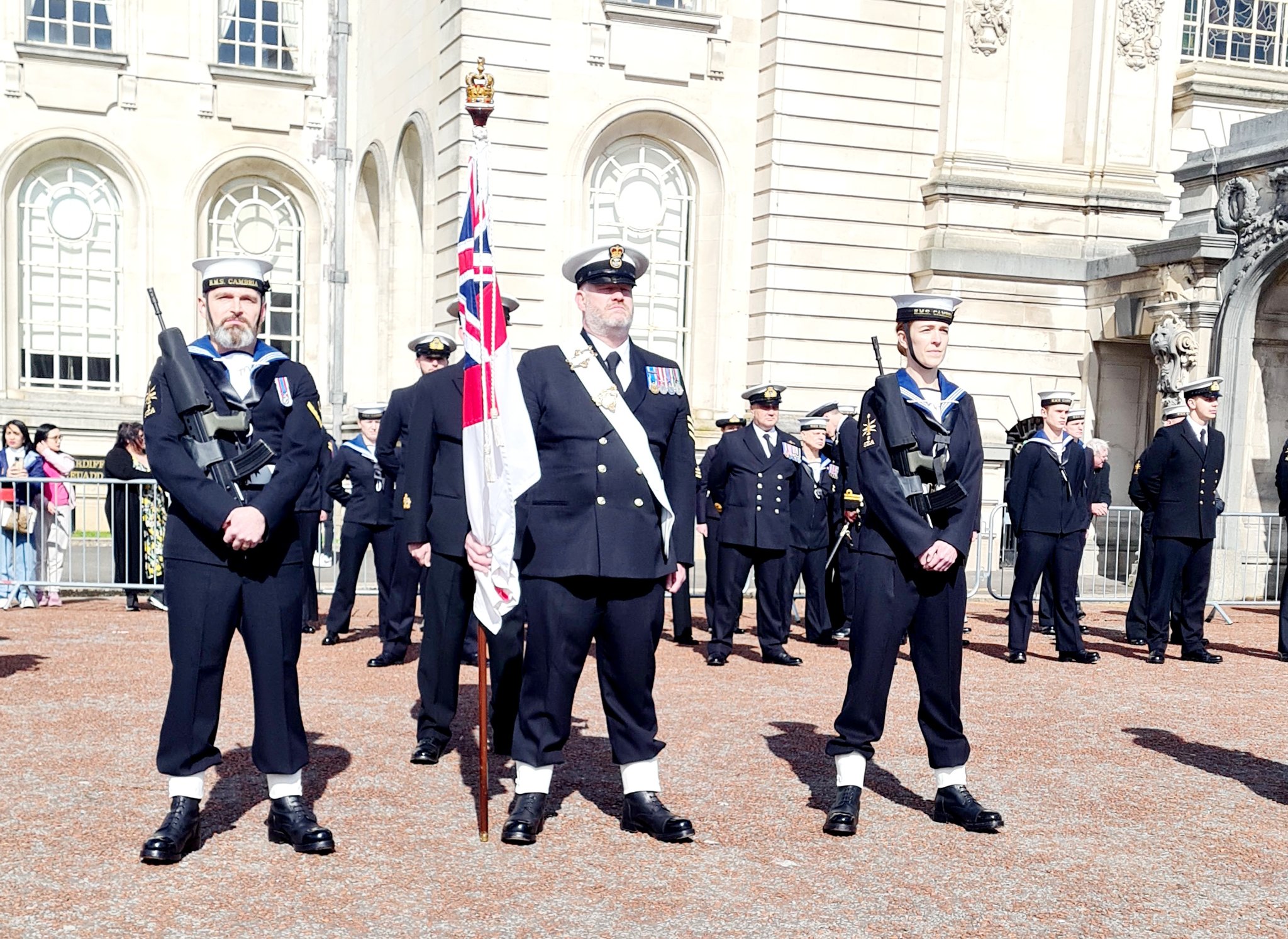 HMS Cambria celebrating being granted freedom of the city in Cardiff. (Pictures: HMS Cambria)