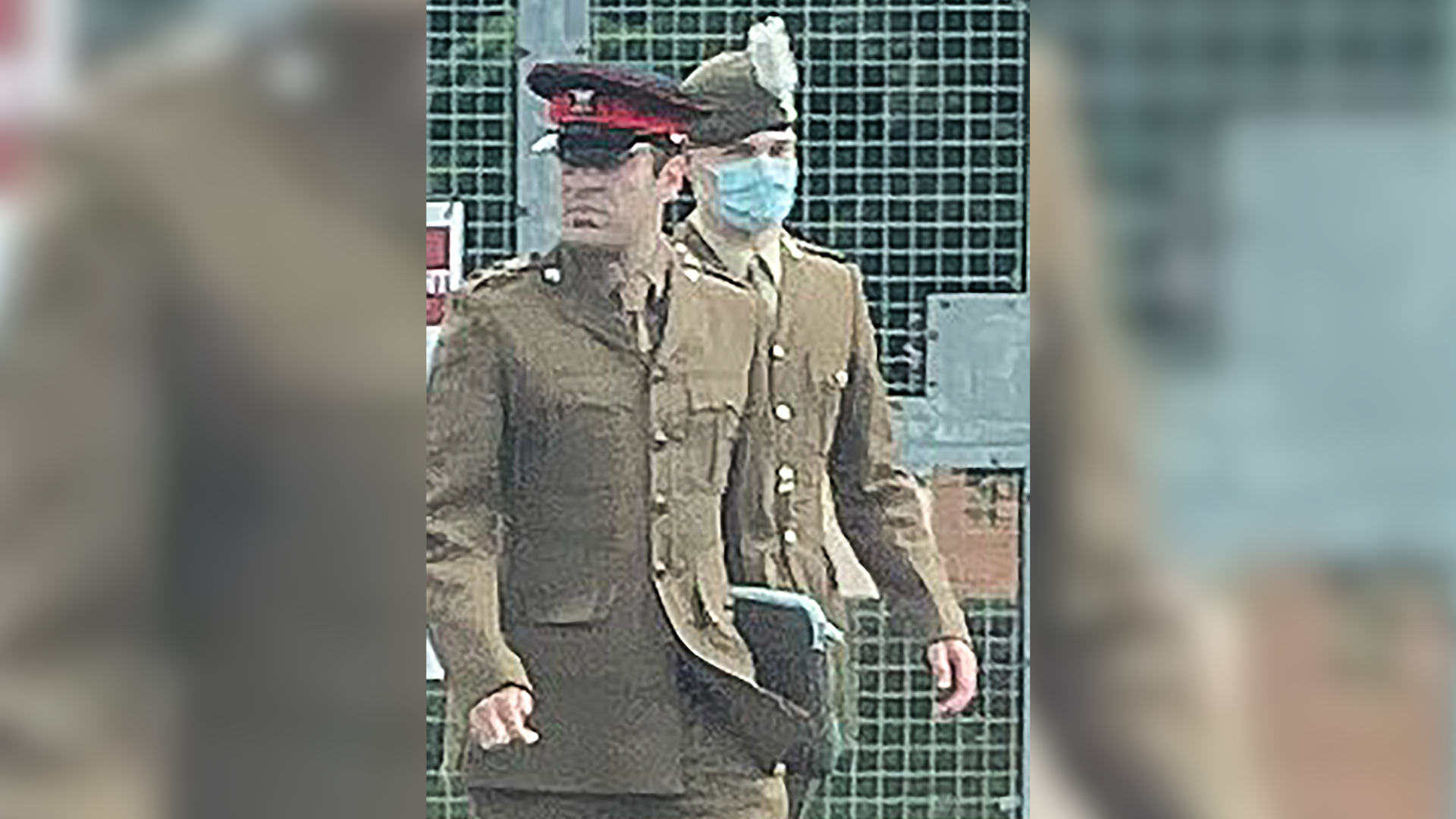 Fusilier Alexander Garms-Rizzi (in mask) went AWOL while serving with the British Army to fight in Ukraine (Picture: Solent News).