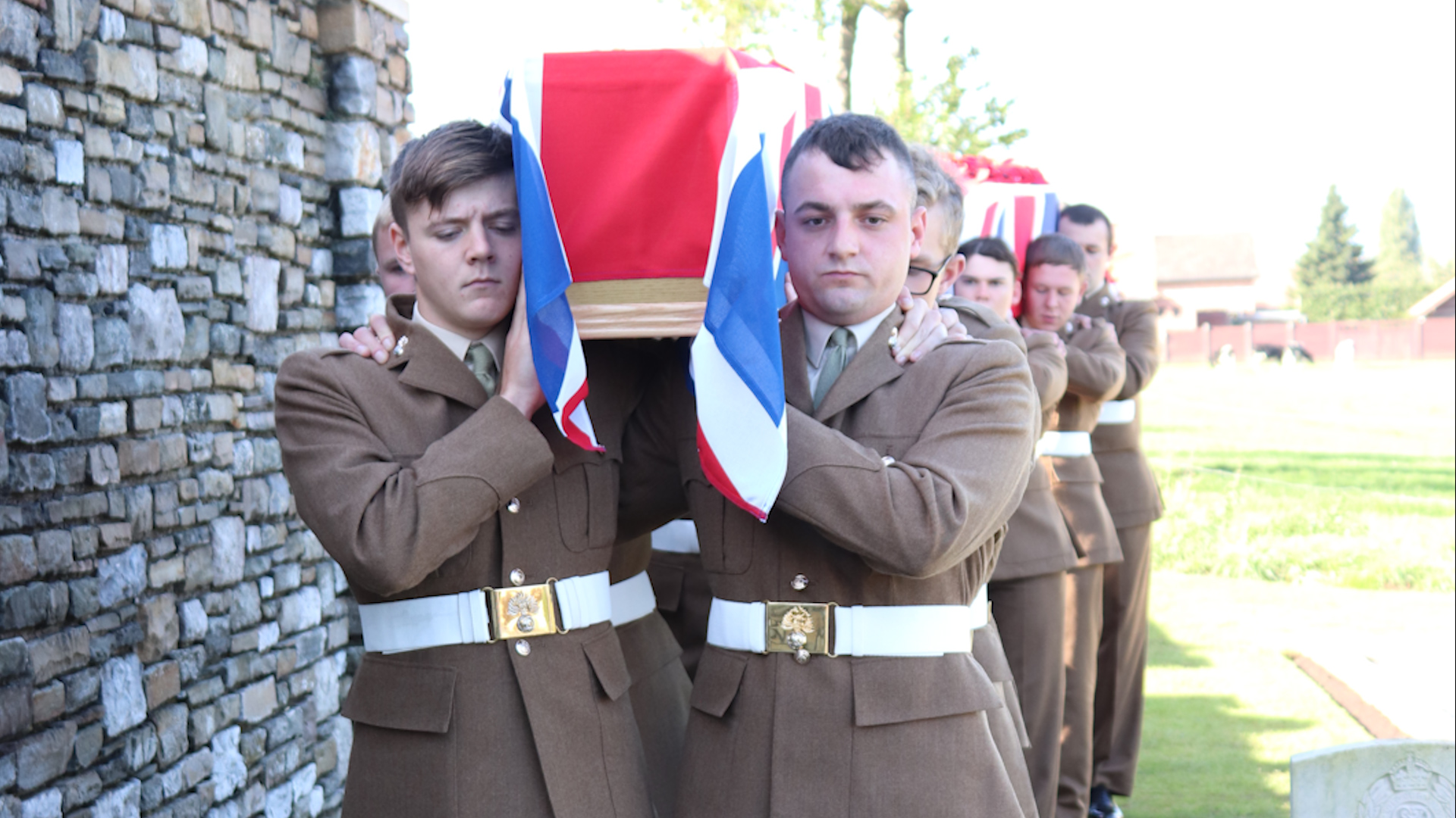 The remains of two British soldiers were carried by troops from 1st Battalion The Royal Regiment of Fusiliers (Picture: Crown Copyright).