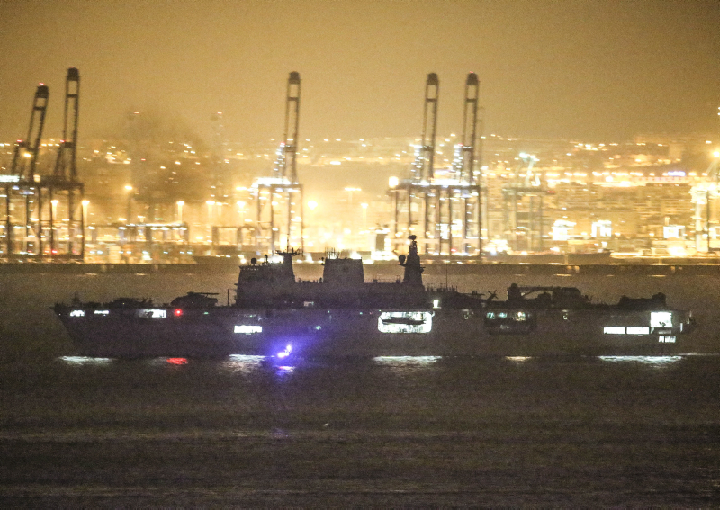HMS Ocean Departs Gibraltar