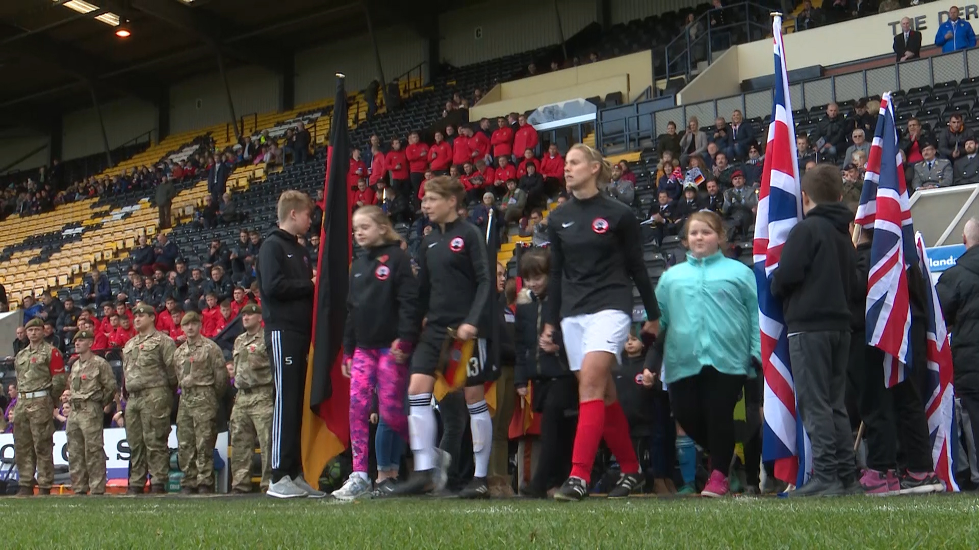 Games of Remembrance Walk Onto Pitch 091118 CREDIT BFBS