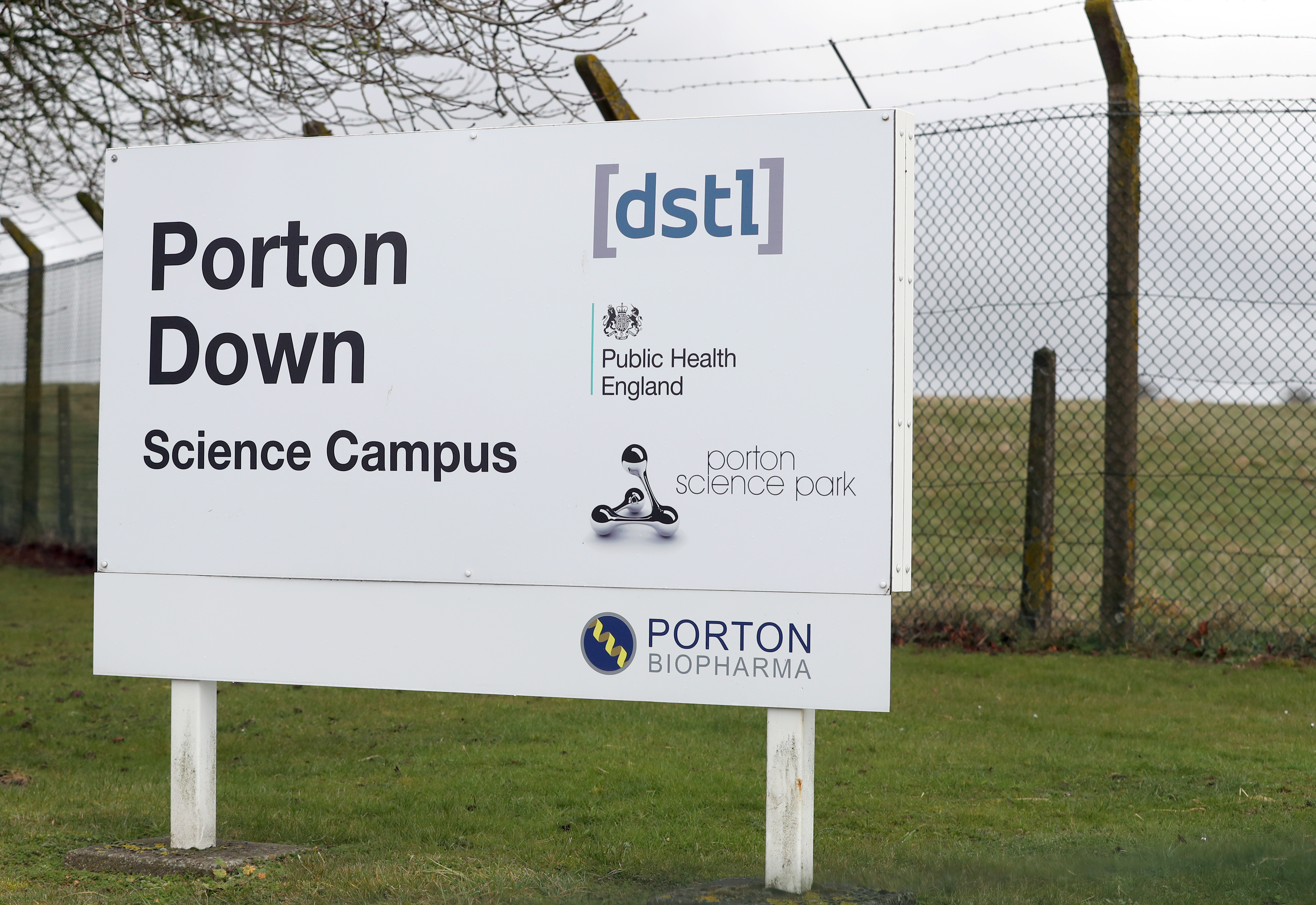 A sign for DSTL outside Porton Down Science Campus in Wiltshire (Picture: PA).