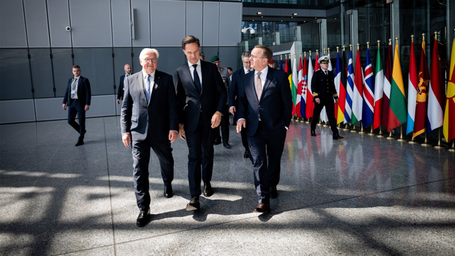 German President Frank-Walter Steinmeier at an event marking 70 years of Nato Germany's membership