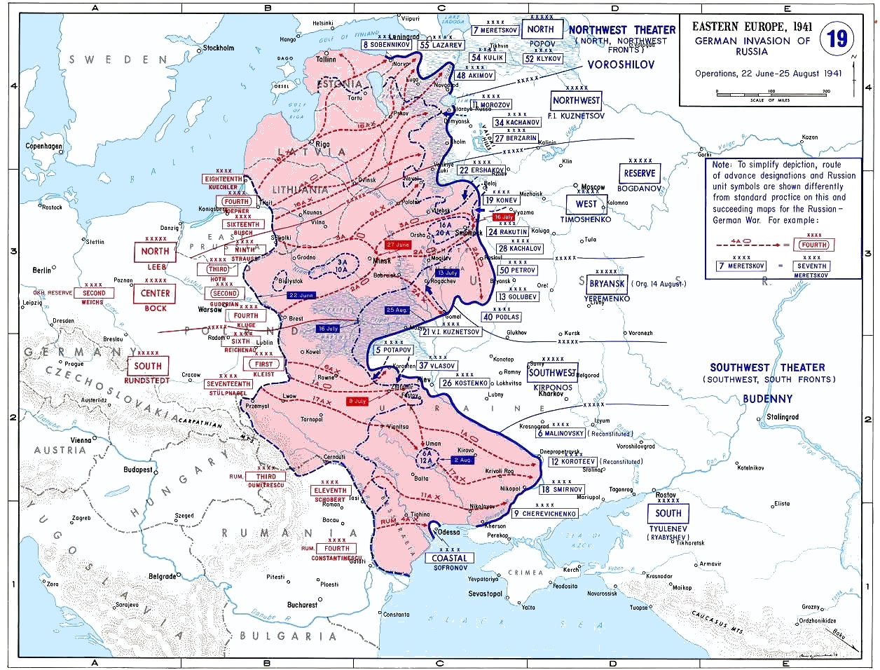German advances from June to August 1941 public domain