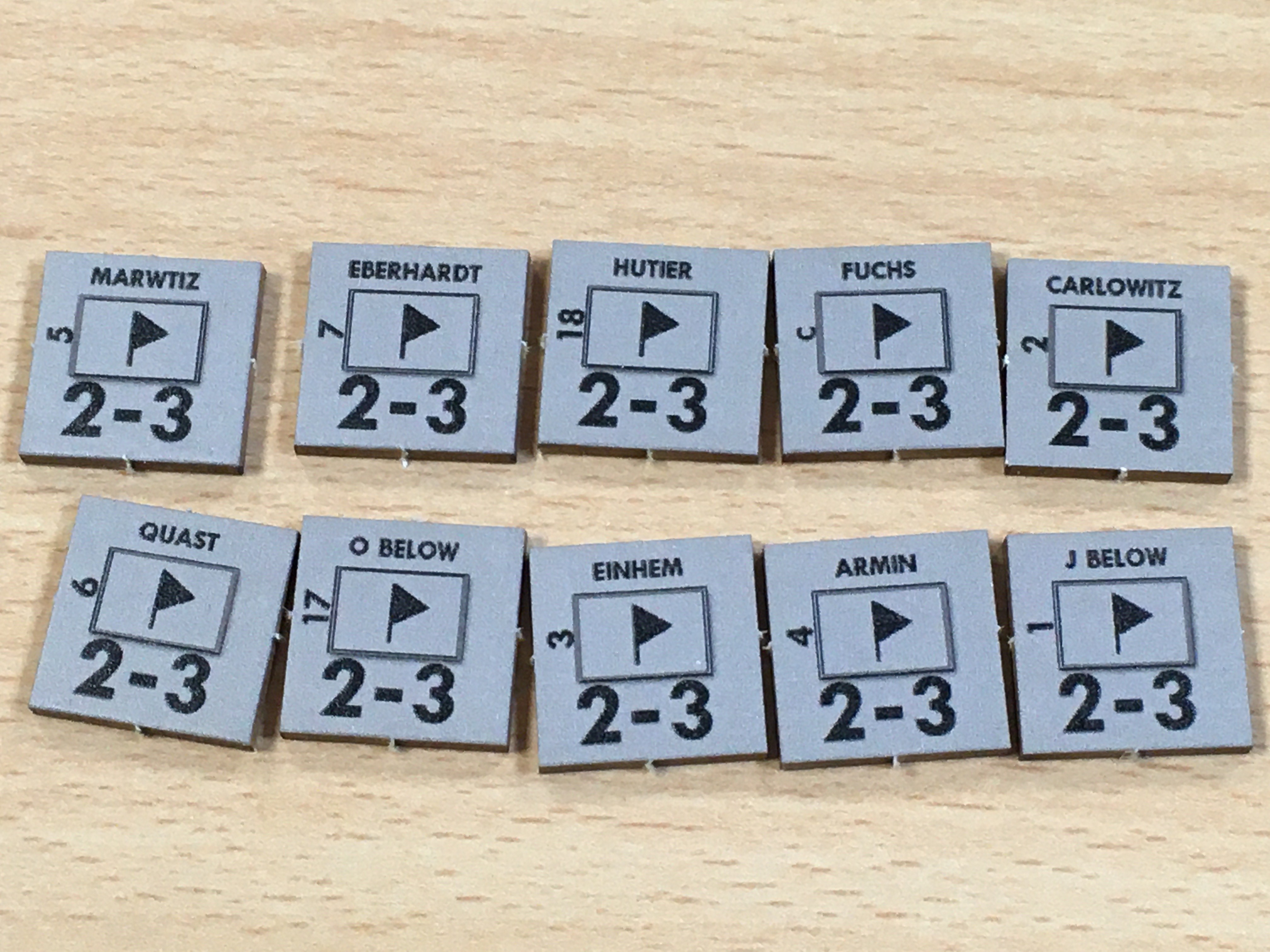 German command units from board game plan 1919