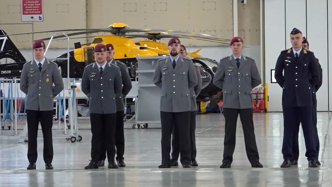 German graduates pictured during their graduation ceremony at RAF Shawbury.