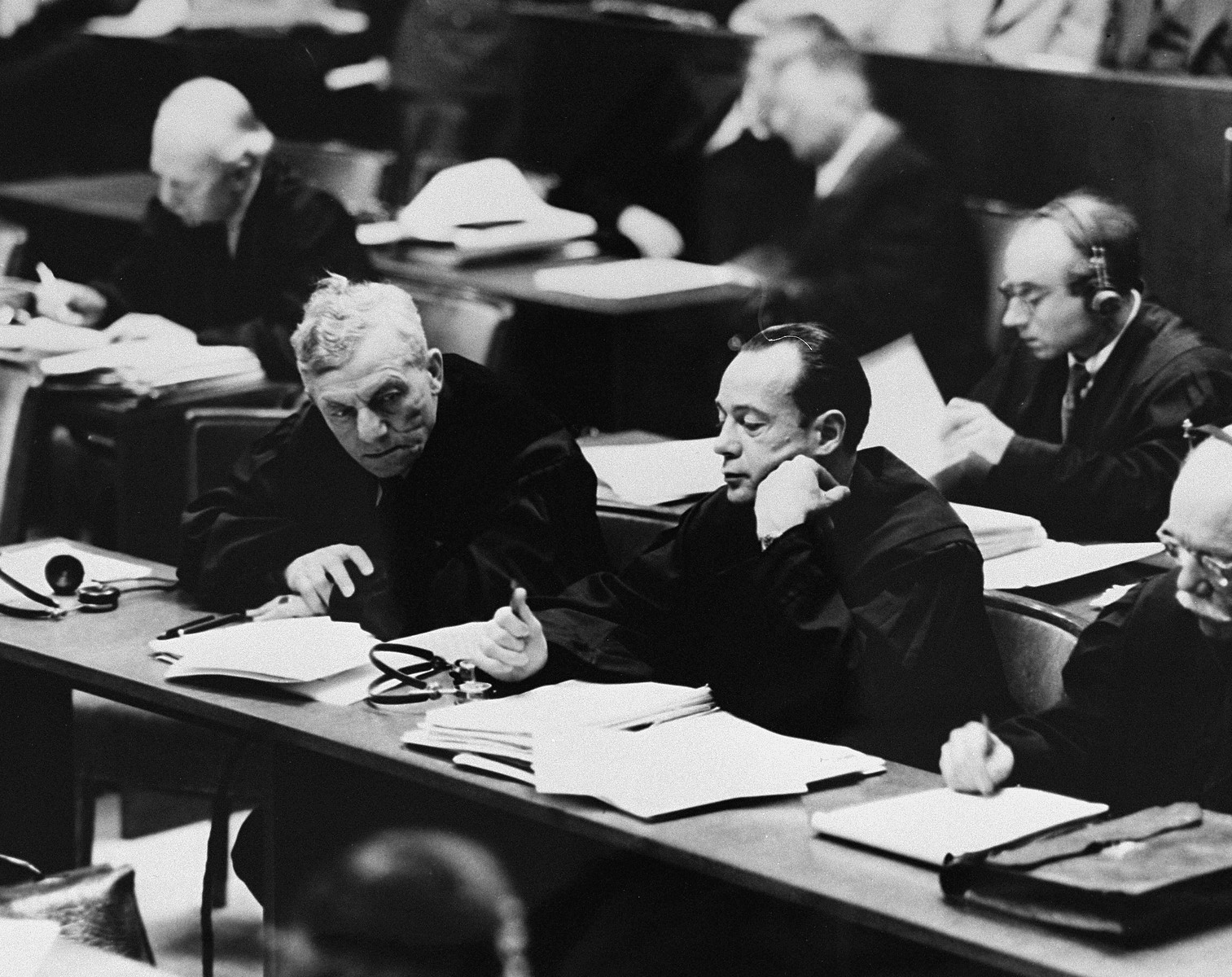 German lawyers for the defense at the International Military Tribunal trial of war criminals at Nuremberg