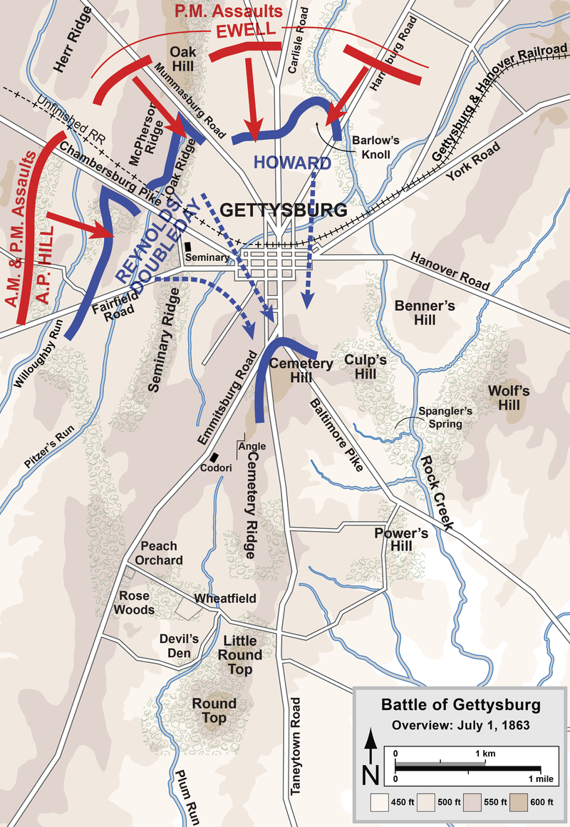 Gettysburg_Battle_Map_Day1 by Hal Jespersen