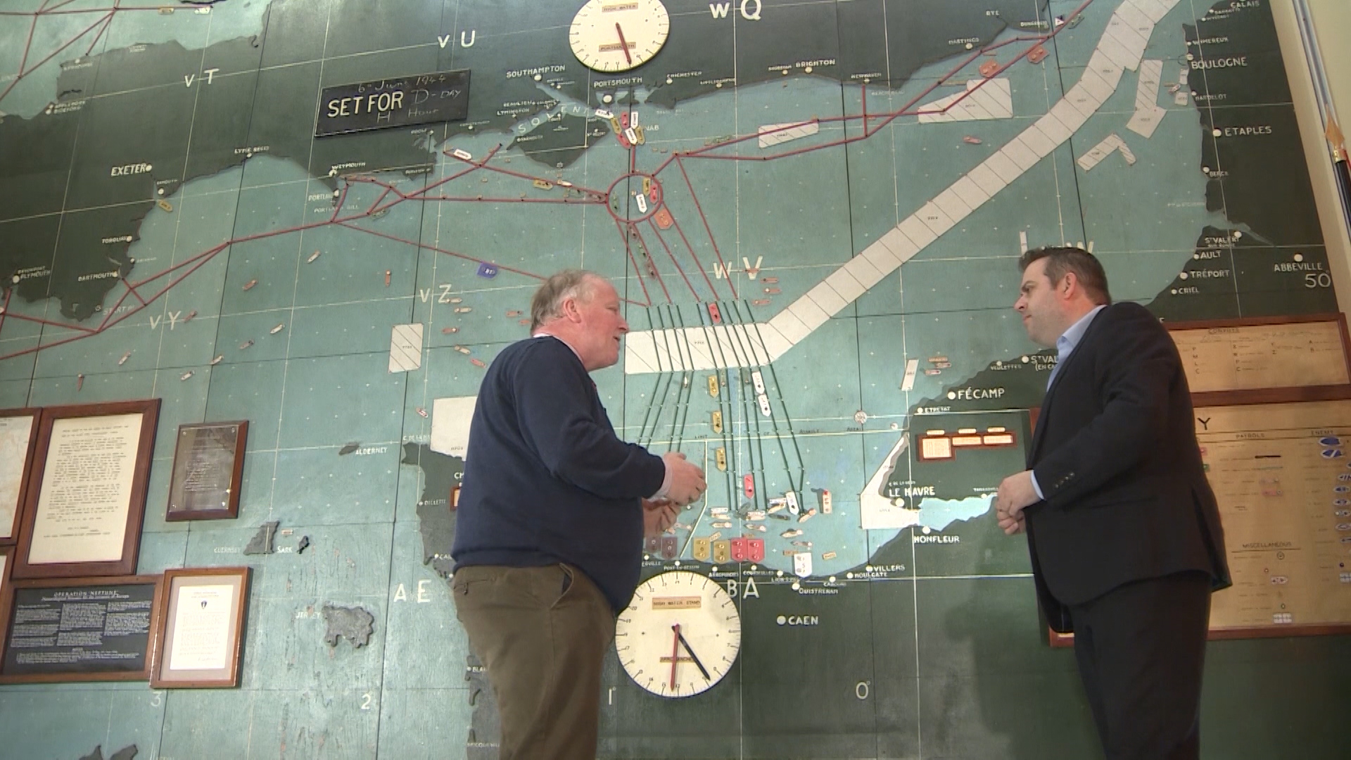 The giant map at Southwick House played a key role in the planning of D-Day.