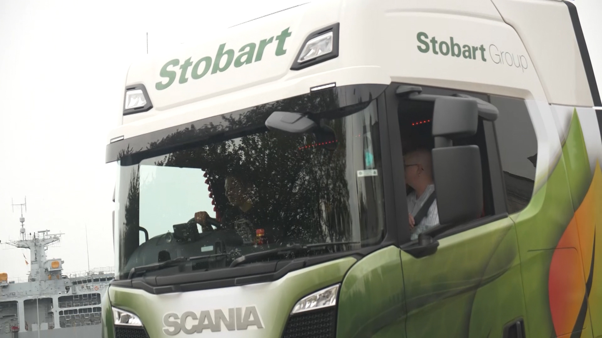 Gill inside the Stobart 240419 CREDIT BFBS.