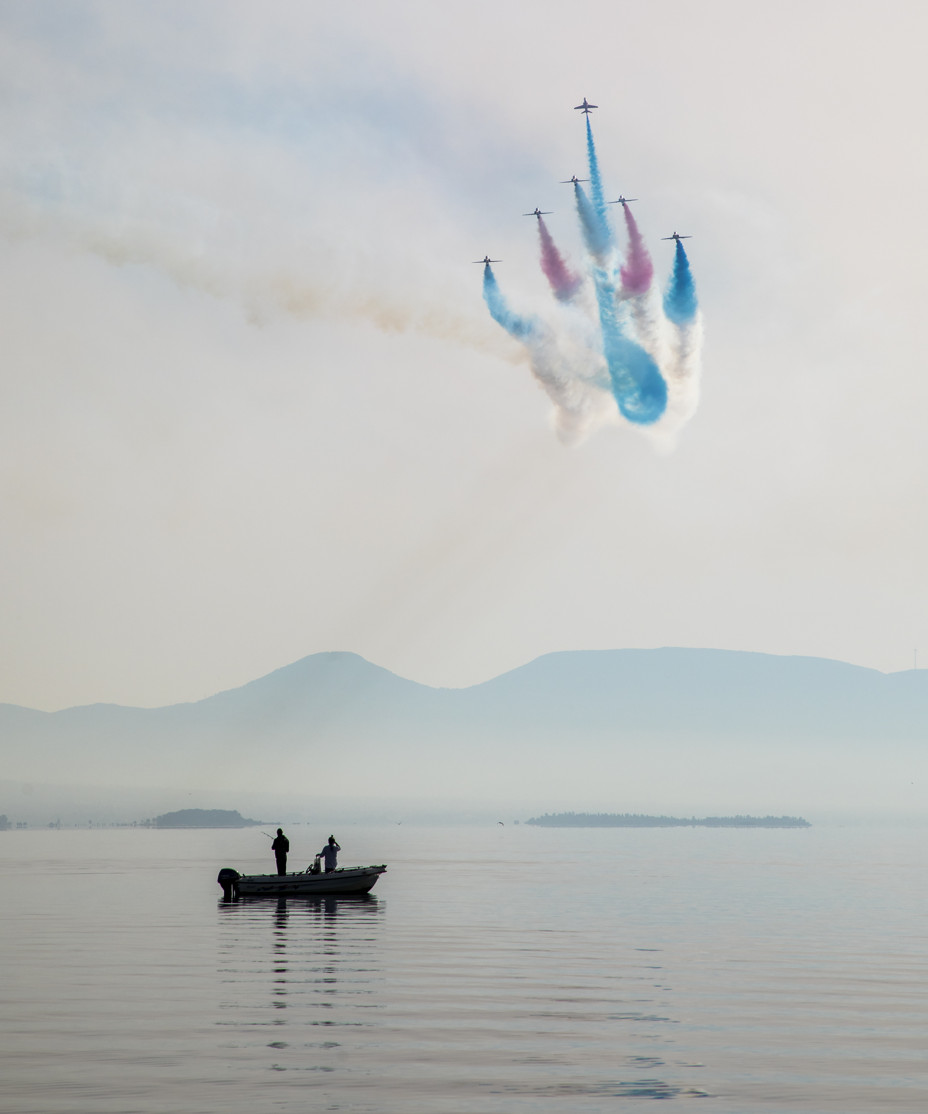 The team display  the 'Goose' formation over Greece (Picture: RAF).