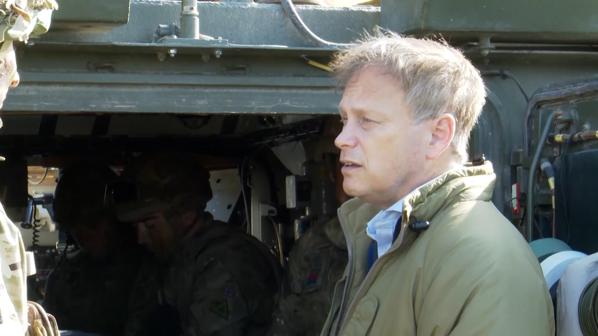 Grant Shapps alongside British Army personnel while serving as Defence Secretary